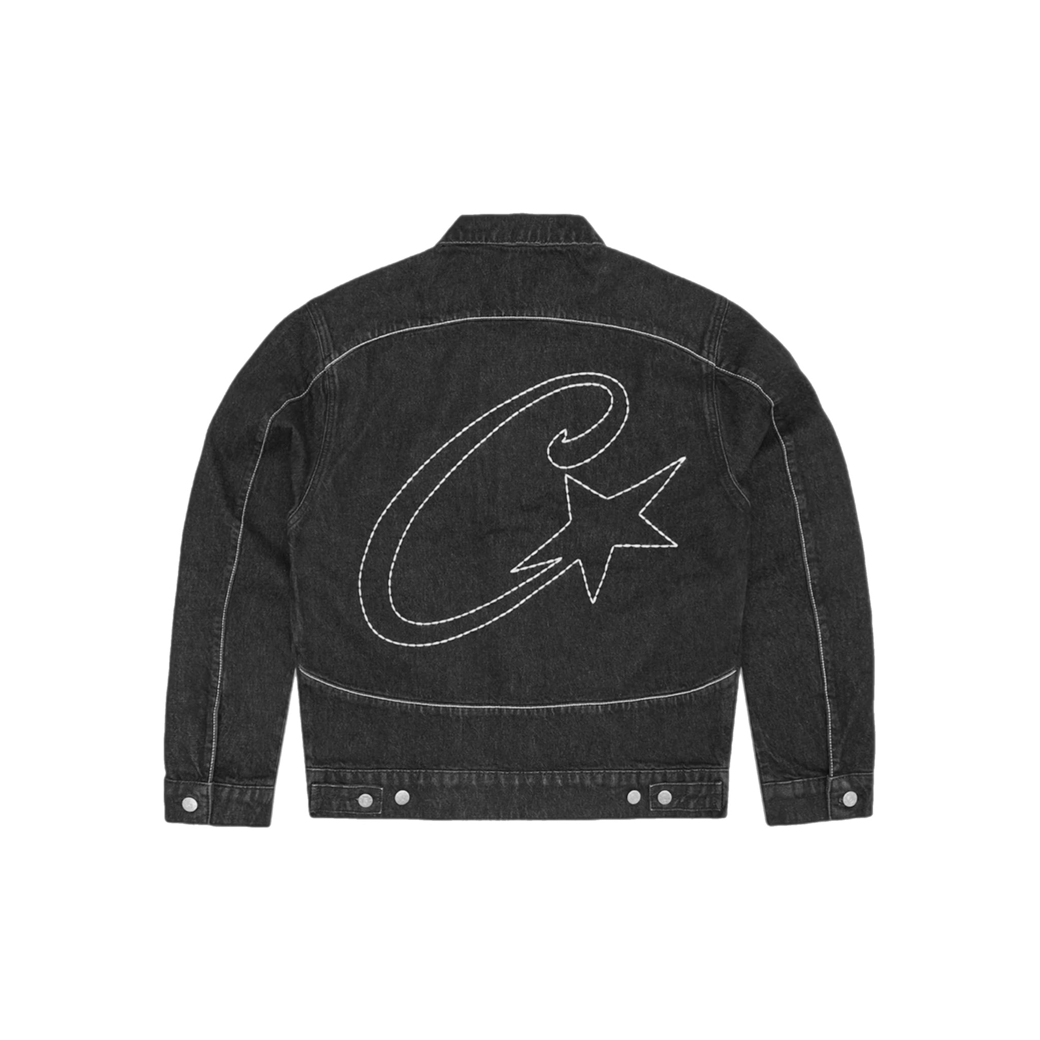 Corteiz C-Star Stitch-Down Denim Jacket - Black