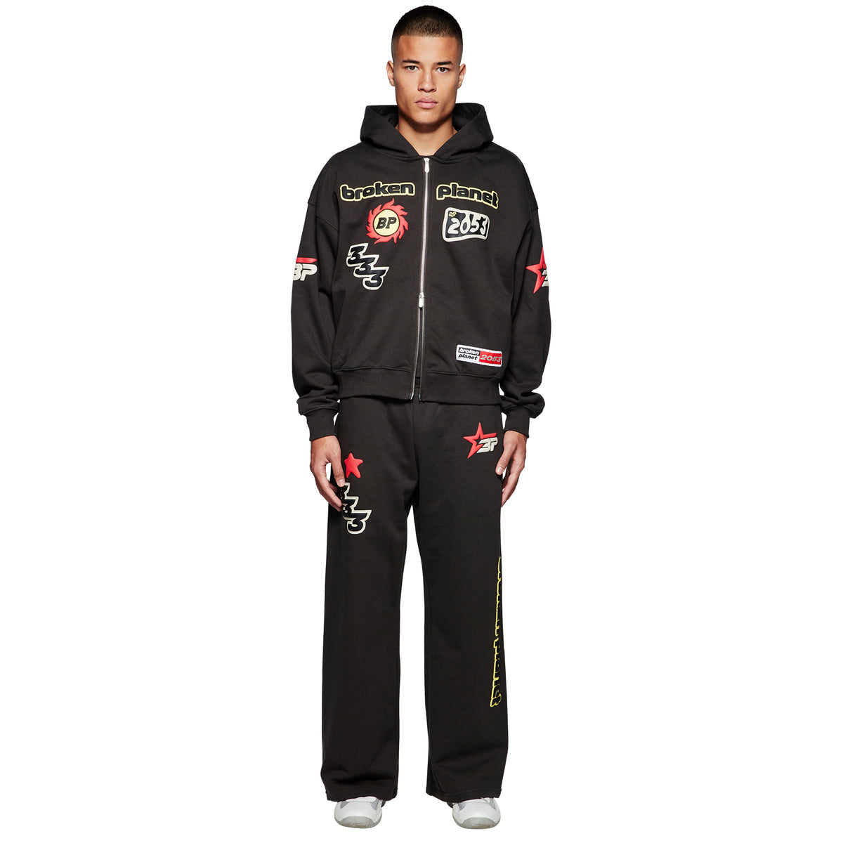Broken Planet Performance Zip-Up Hoodie - Soot Black