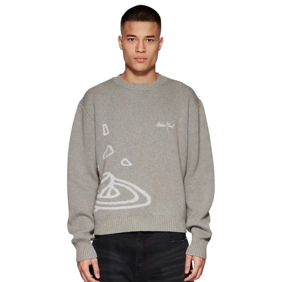 Broken Planet Knit Sweater - Heather Grey