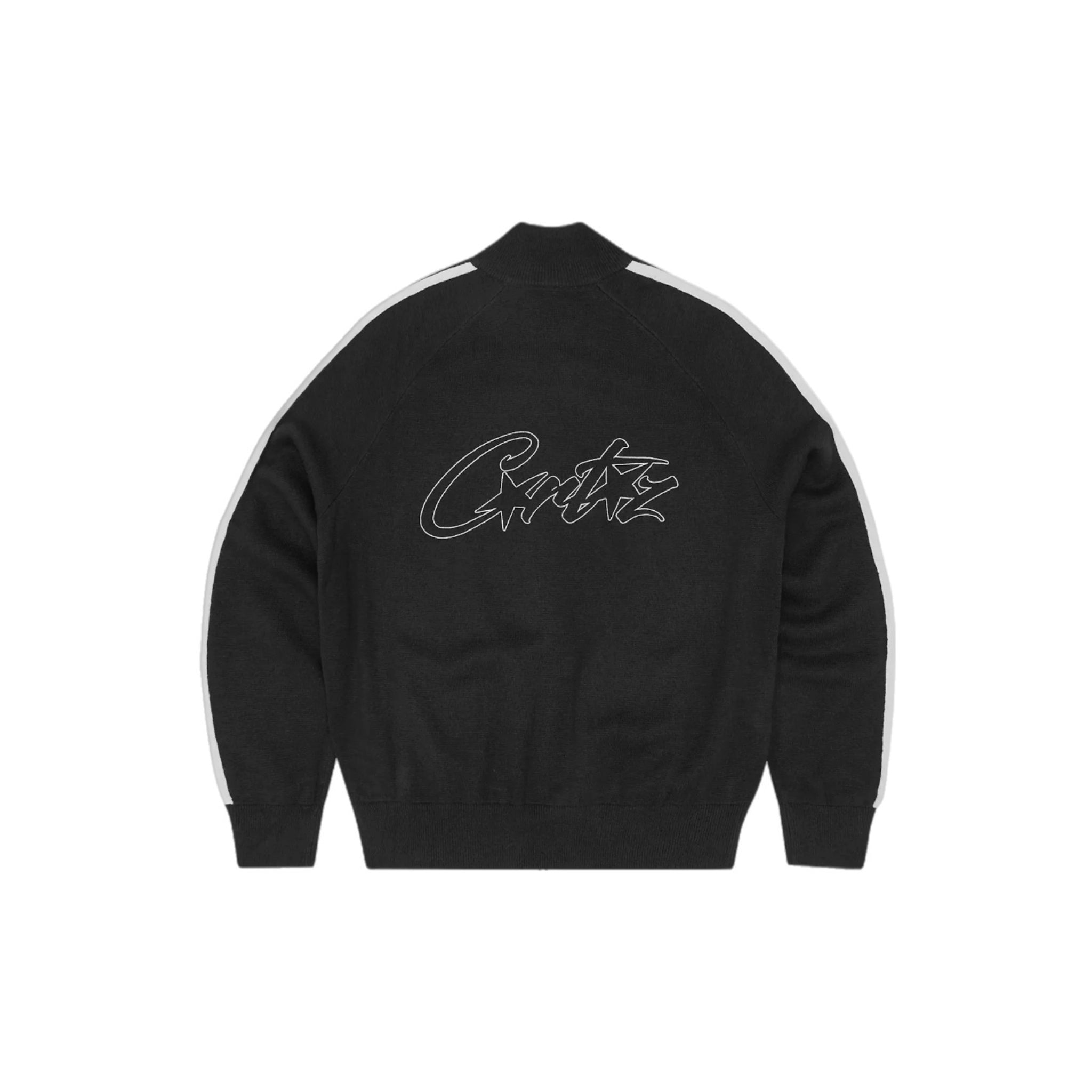 Corteiz Knit Zip Up Fleece - Black