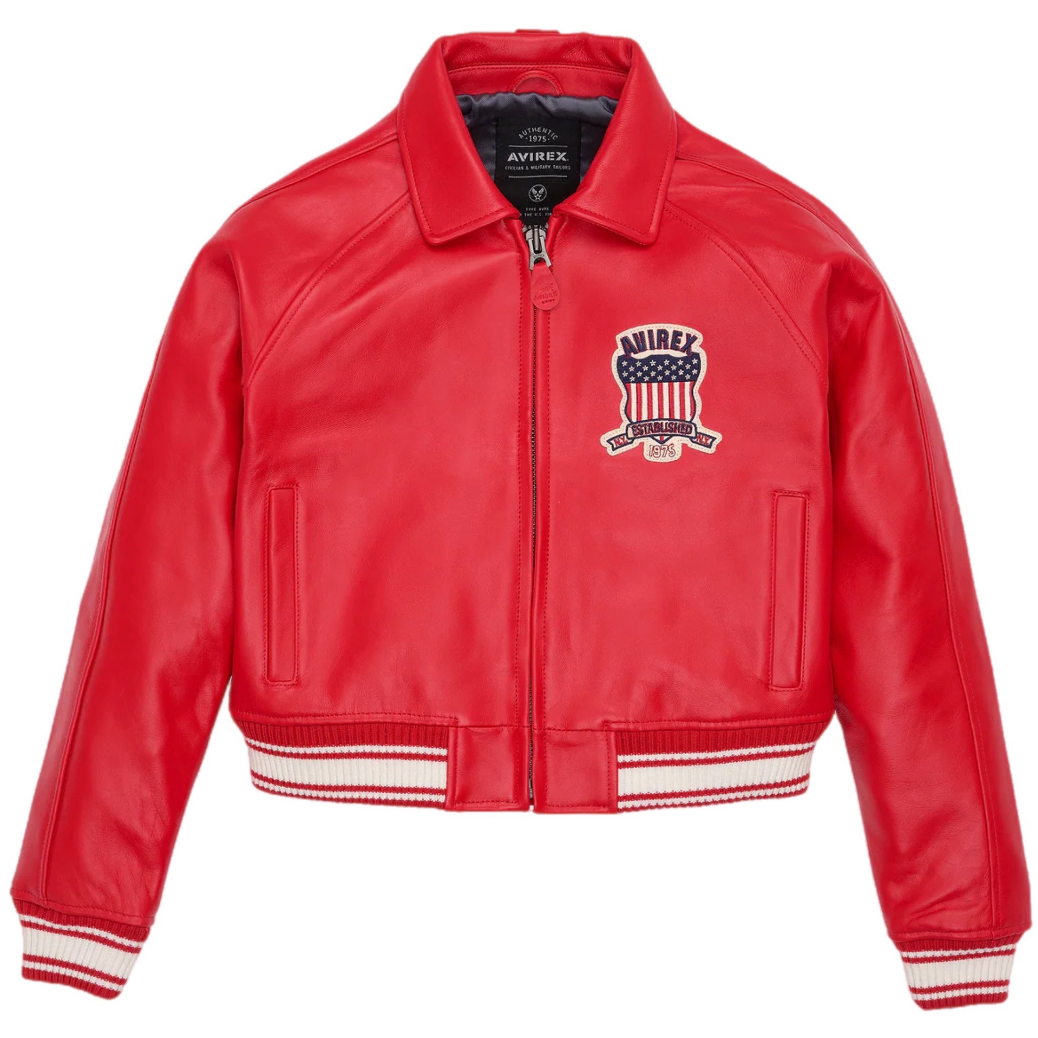 Avirex Cropped Icon Jacket - Red