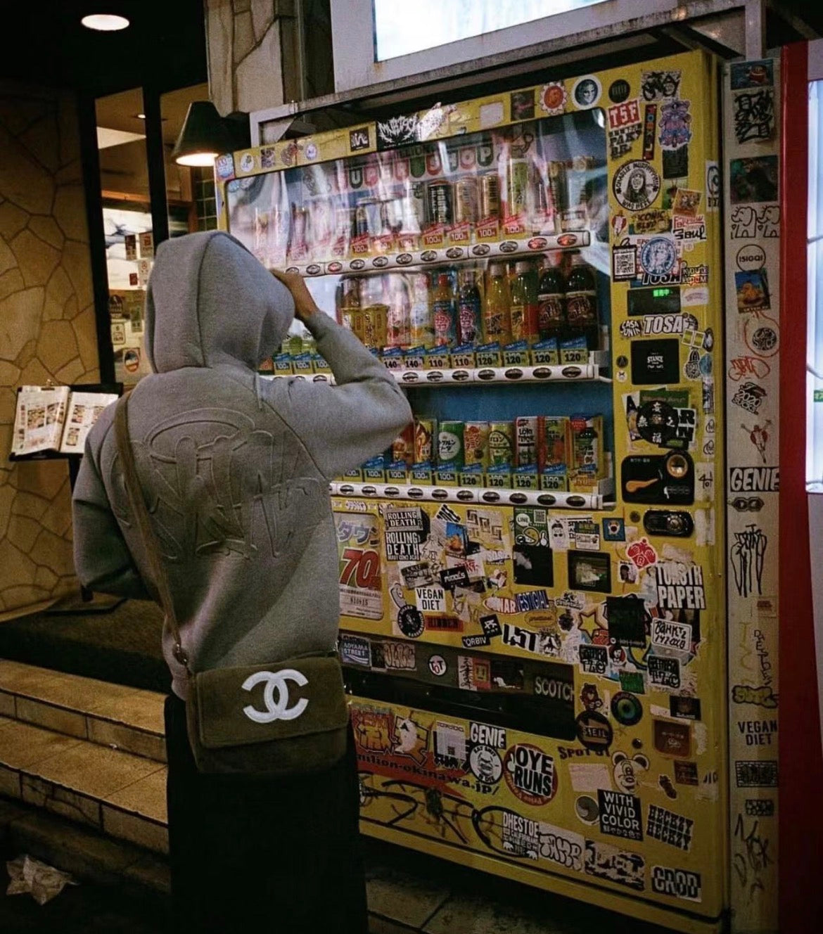 Syna World Neoprene Embossed Hoodie - Grey