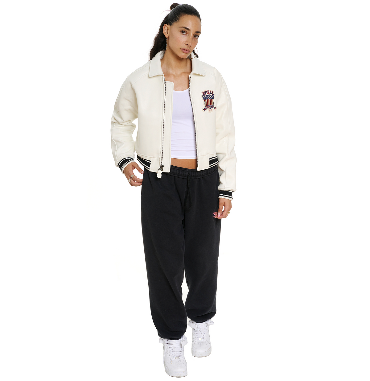 Avirex Cropped Icon Jacket - White