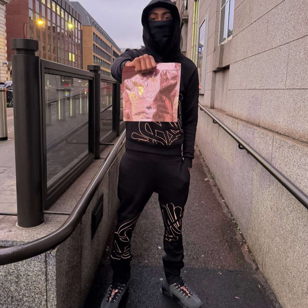 Syna World Slice Tracksuit - Black/Rose Gold