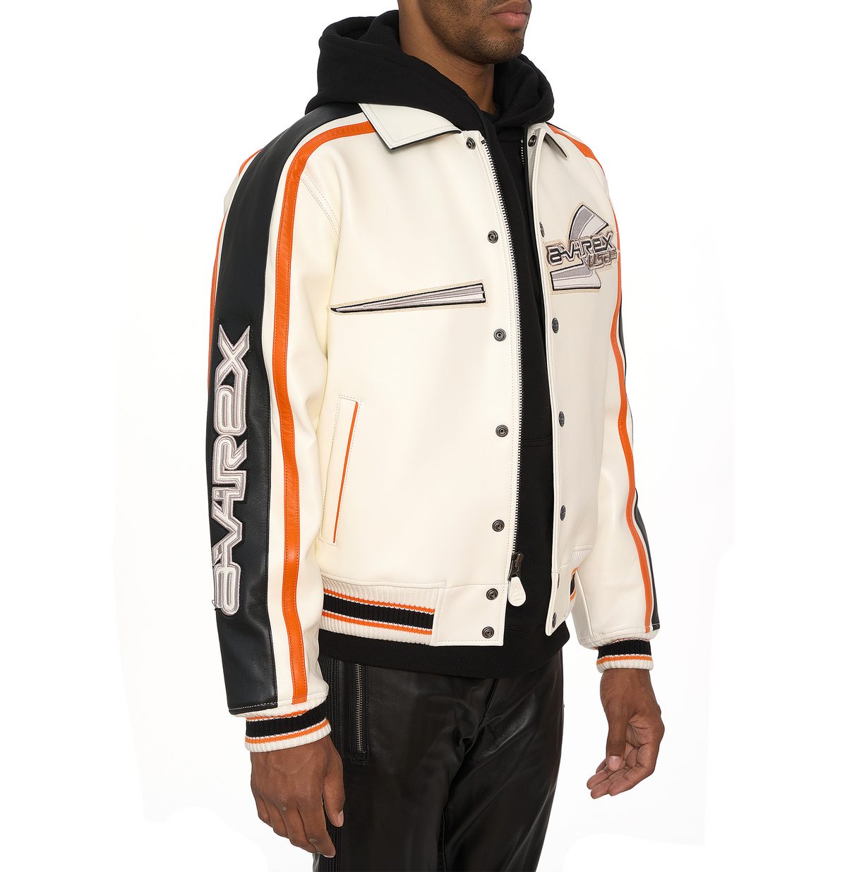 Avirex Ghost Rider City Racer Jacket - White/Orange/Black