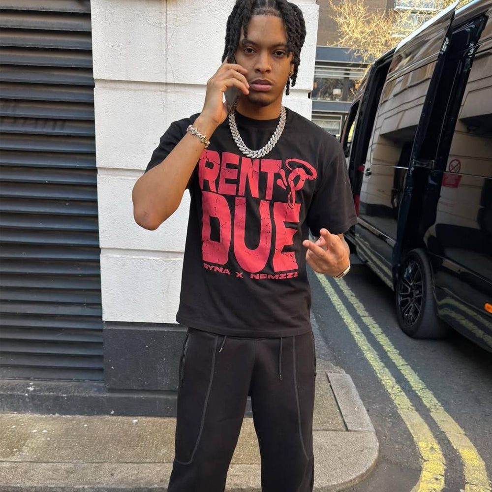 Syna World x Nemzzz Rent’s Due T-shirt - Black/Red