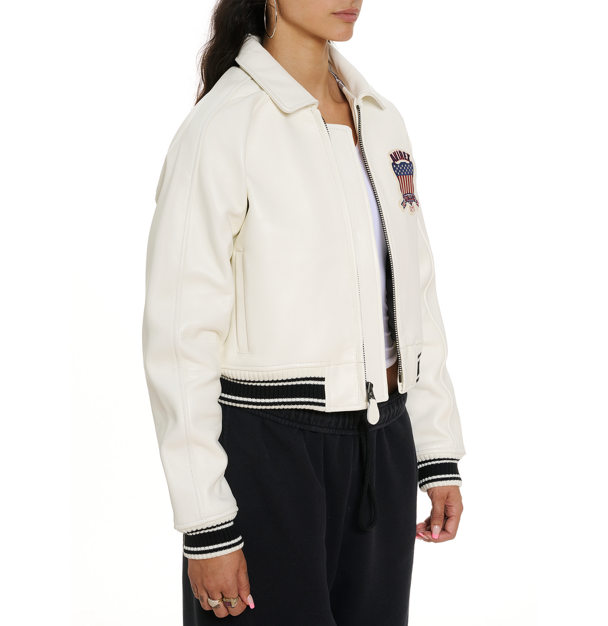 Avirex Cropped Icon Jacket - White
