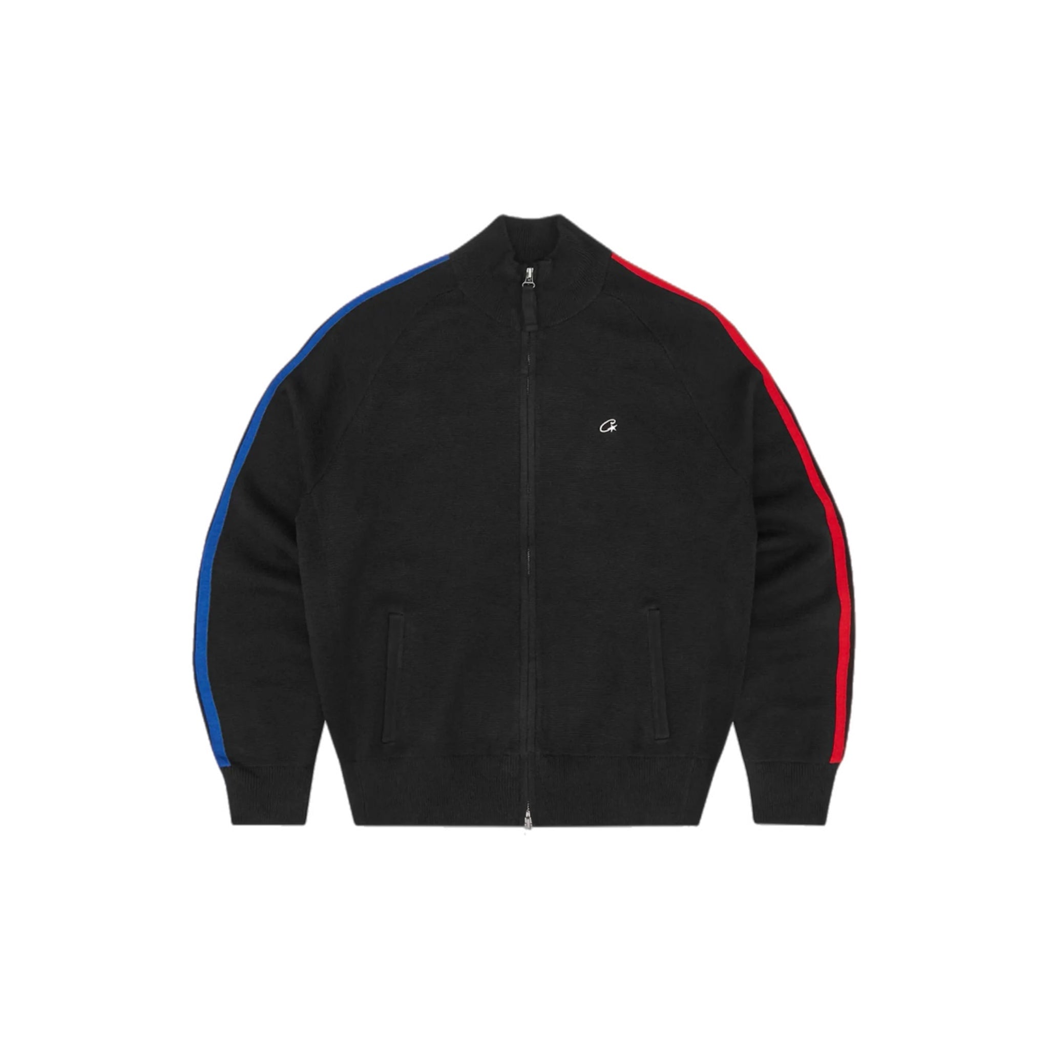 Corteiz VVS Knit Zip Up Fleece - Black/Red/Blue