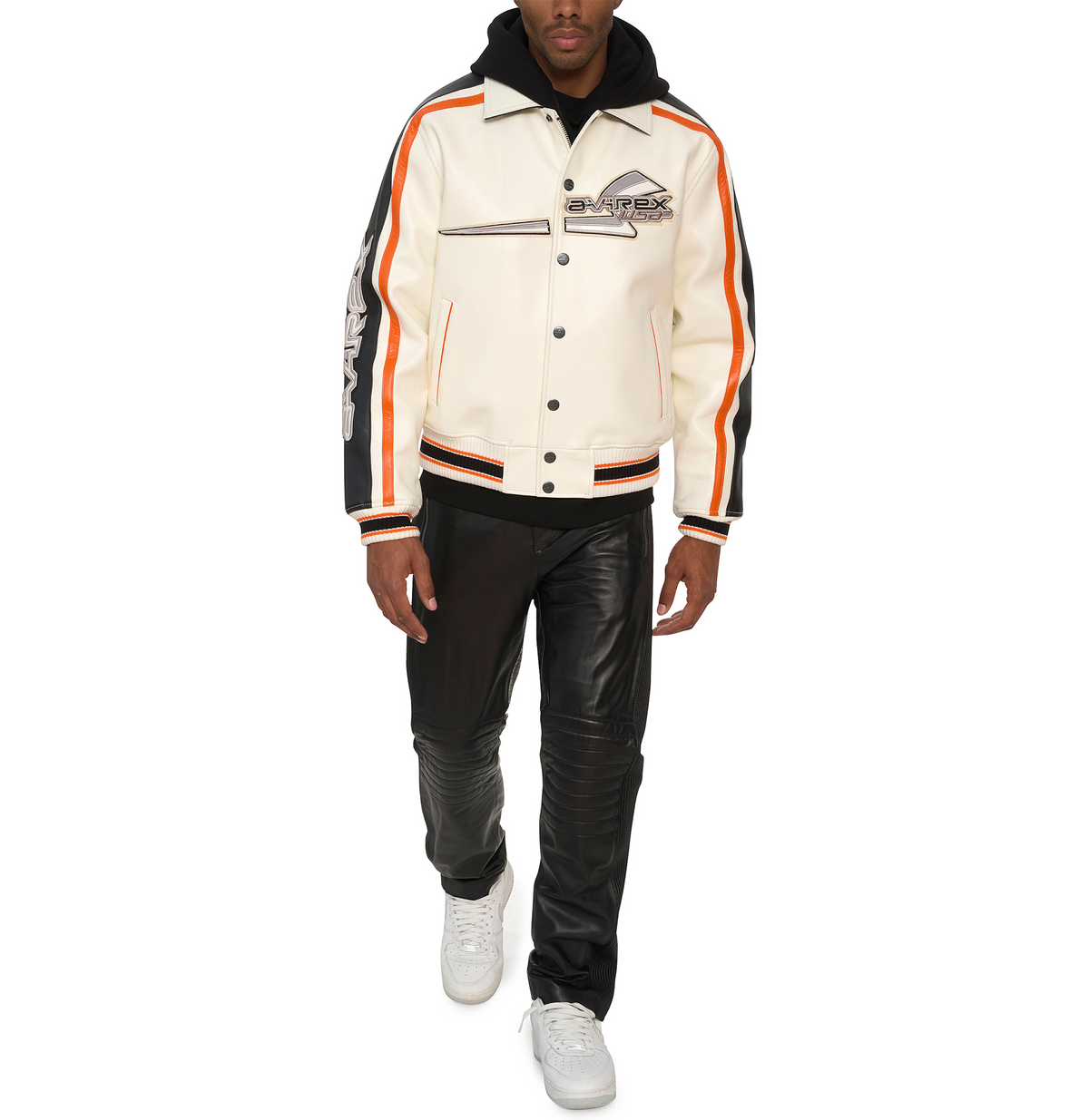 Avirex Ghost Rider City Racer Jacket - White/Orange/Black