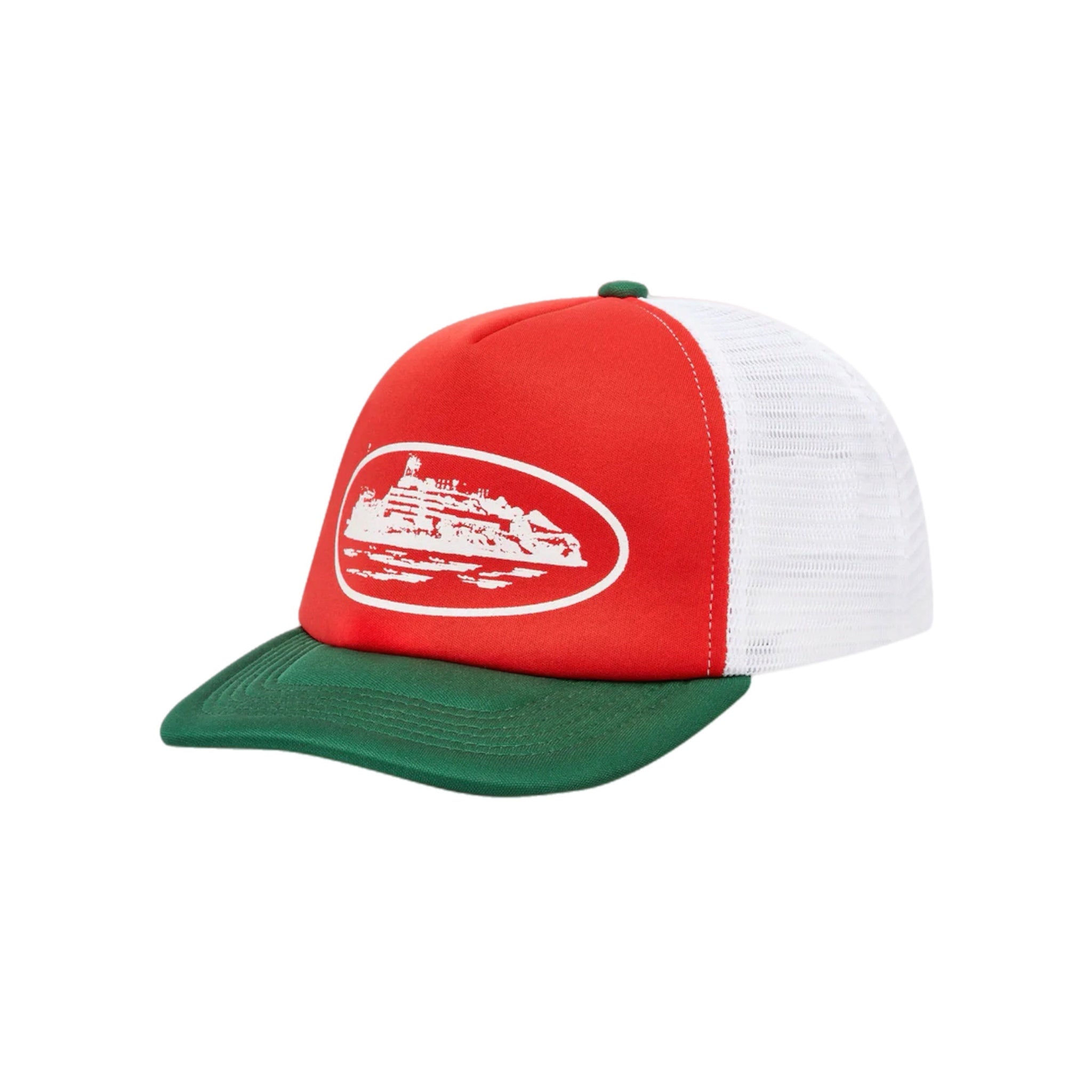 Corteiz Alcatraz Trucker Hat - Red/Green/White