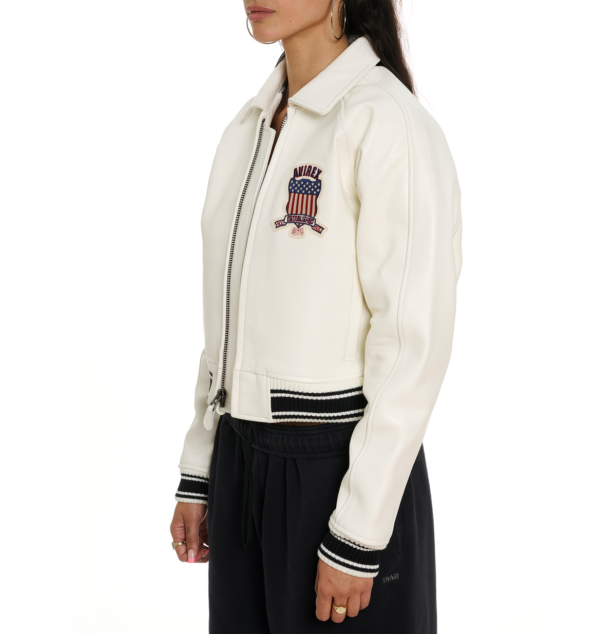 Avirex Cropped Icon Jacket - White
