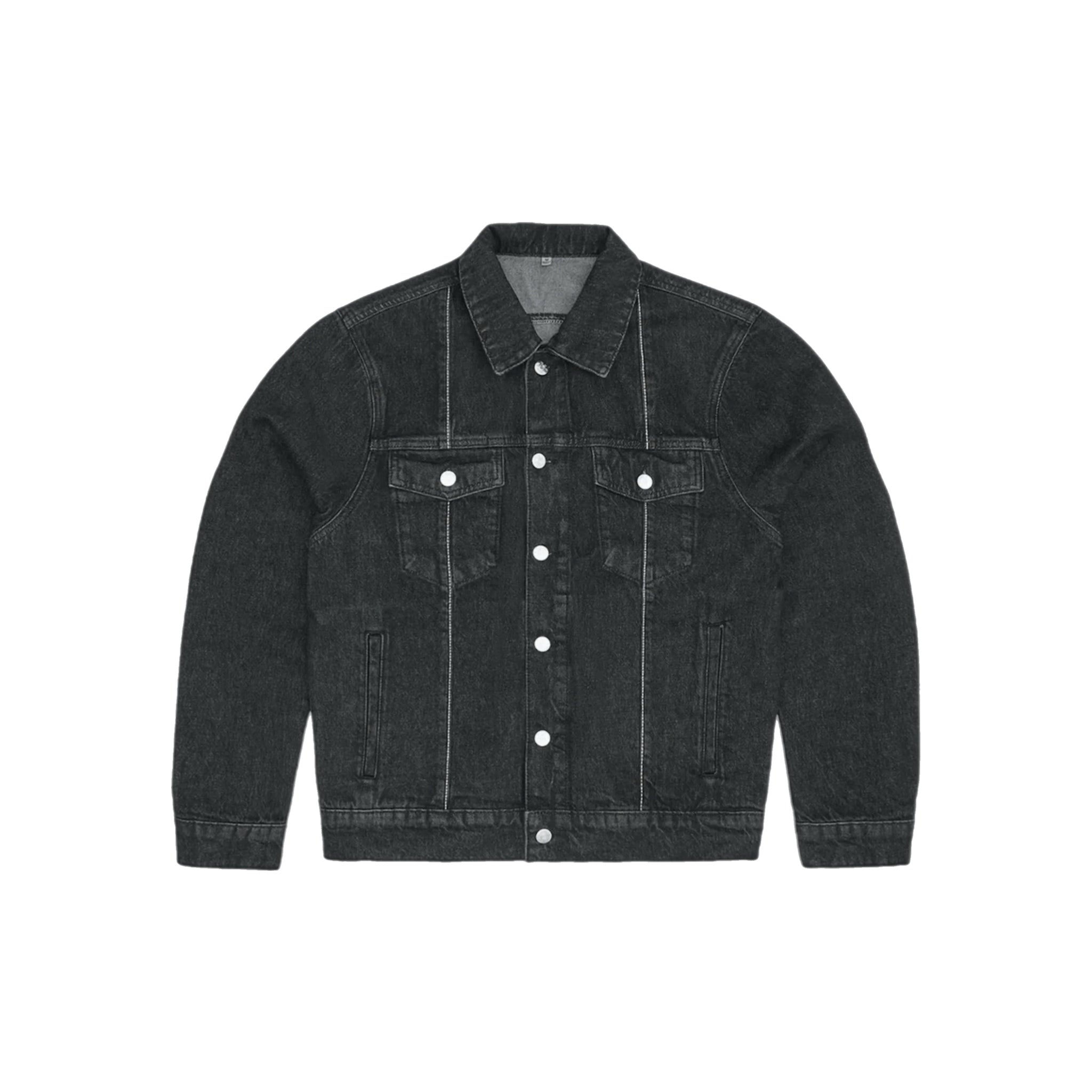 Corteiz C-Star Stitch-Down Denim Jacket - Black