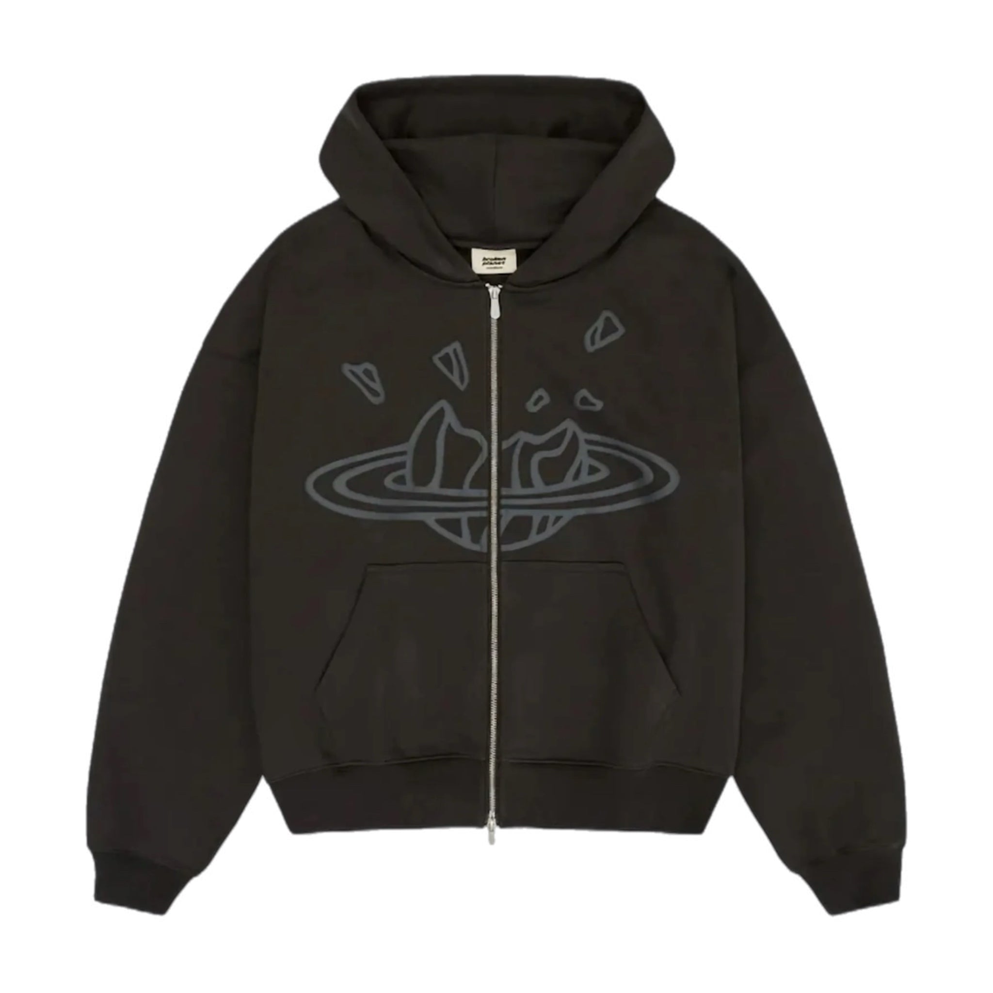 Broken Planet Zip-Up Hoodie - Soot Black