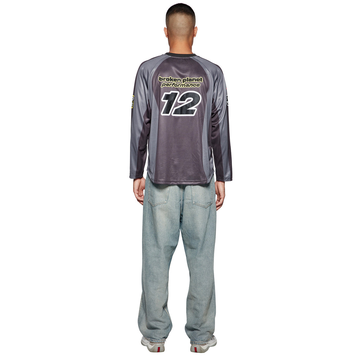Broken Planet Football Long Sleeve Jersey - Black/Grey