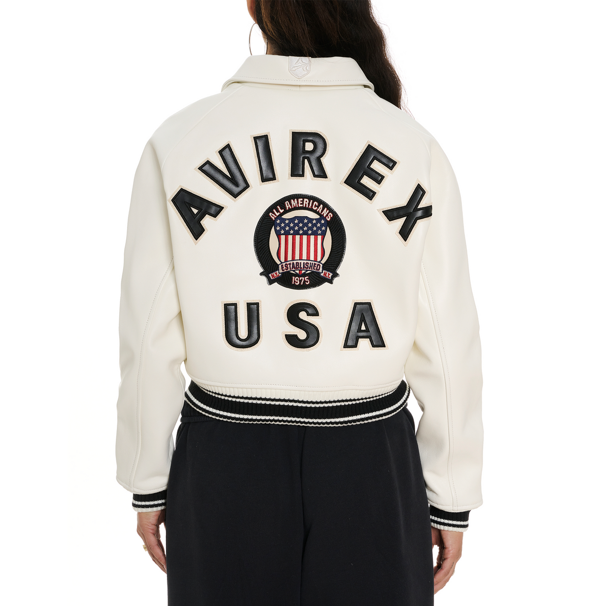 Avirex Cropped Icon Jacket - White
