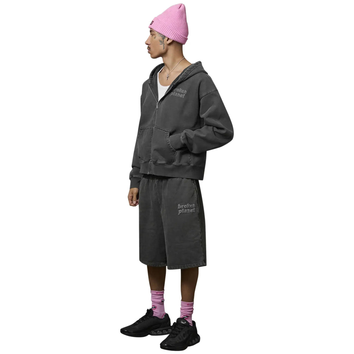 Broken Planet Basics Shorts - Washed Soot Black