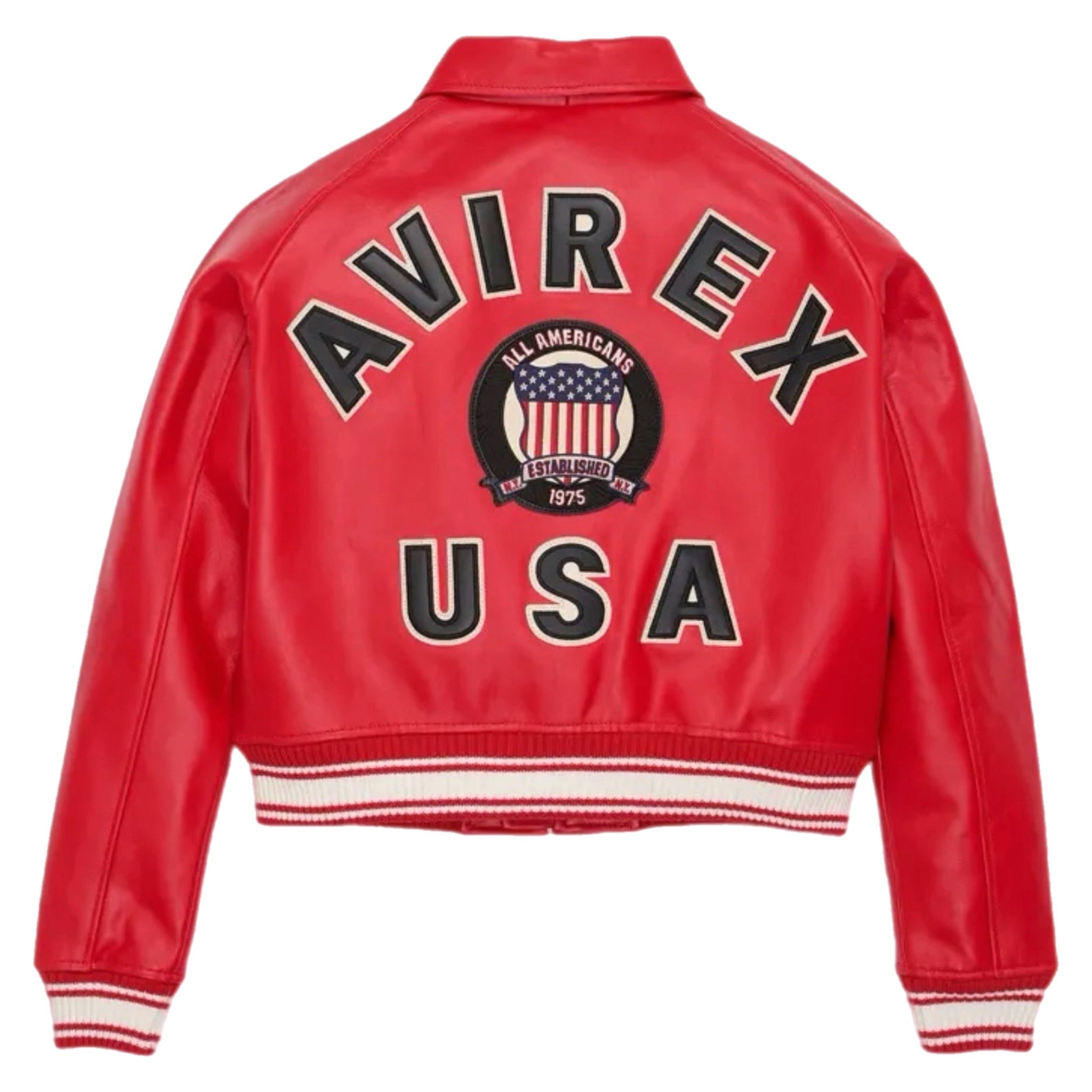 Avirex Cropped Icon Jacket - Red