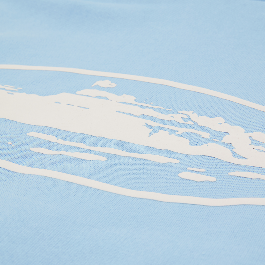 Cortiez Island Puff Print Zip Up Hoodie - Baby Blue