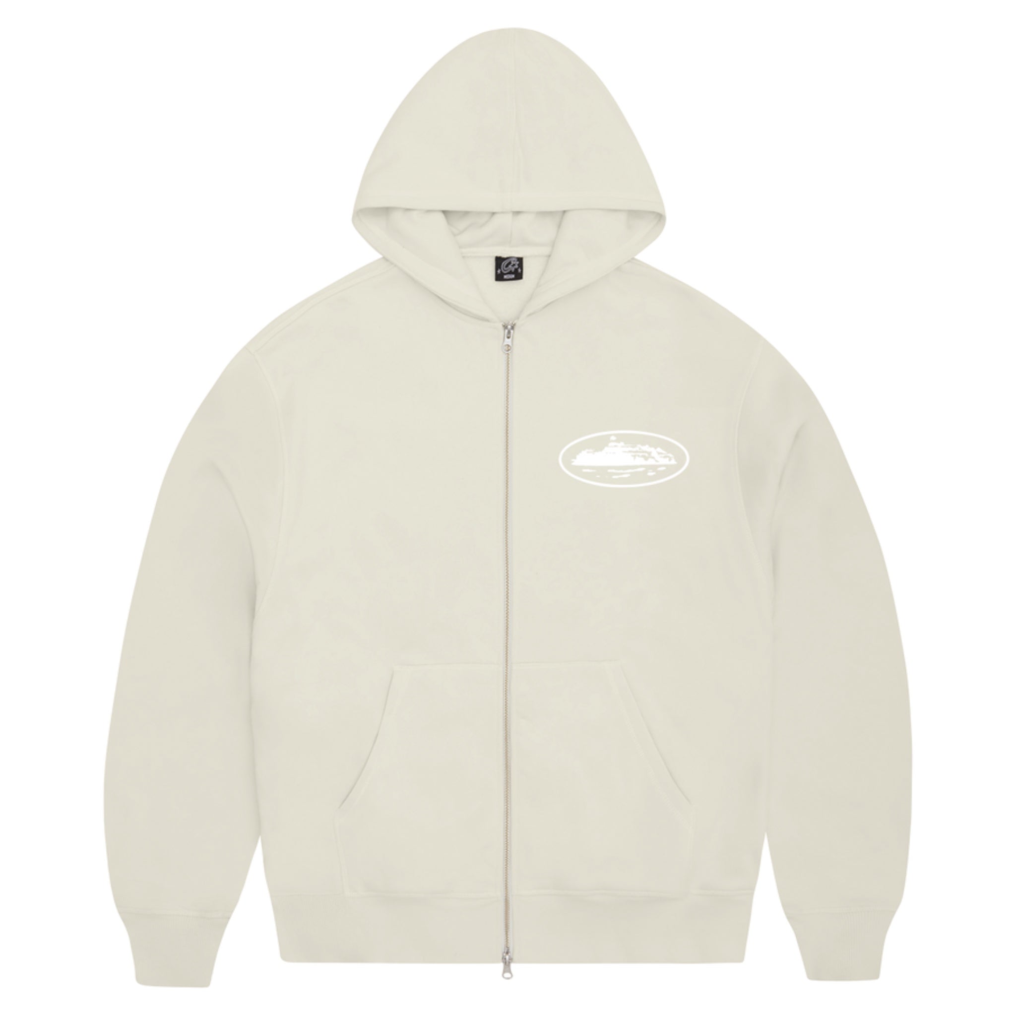 Cortiez Island Puff Print Zip Up Hoodie - Off White
