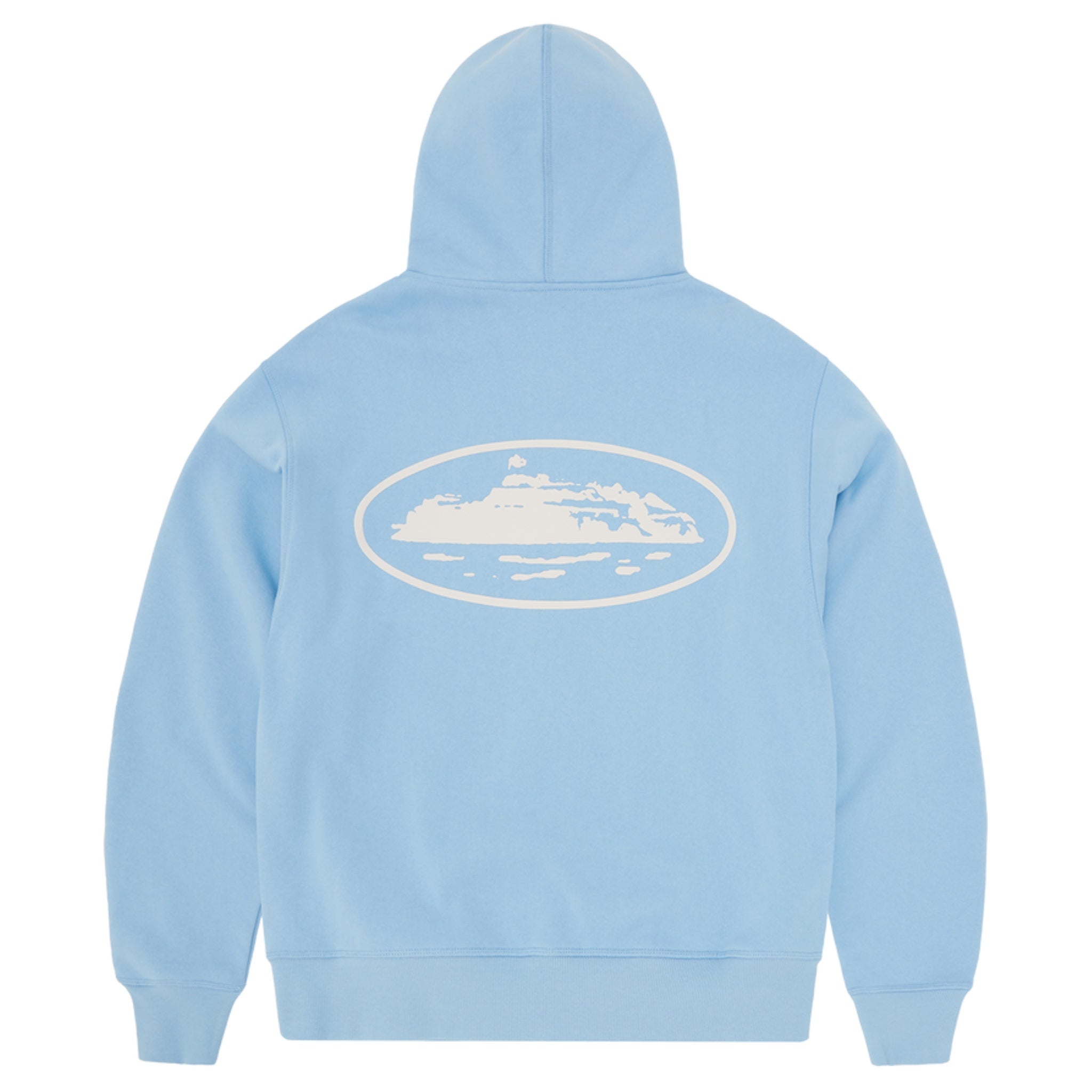 Cortiez Island Puff Print Zip Up Hoodie - Baby Blue