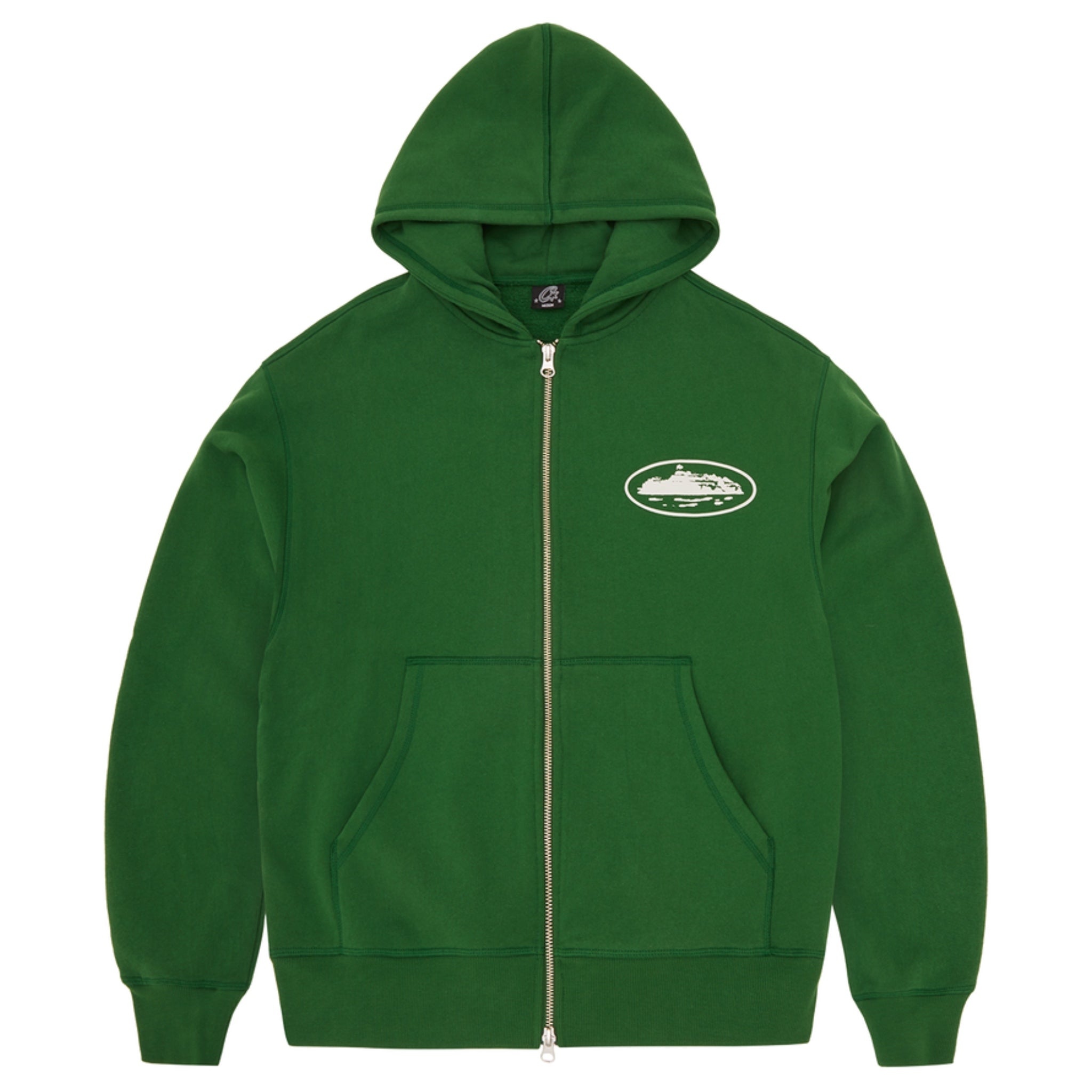 Cortiez Island Puff Print Zip Up Hoodie - Green