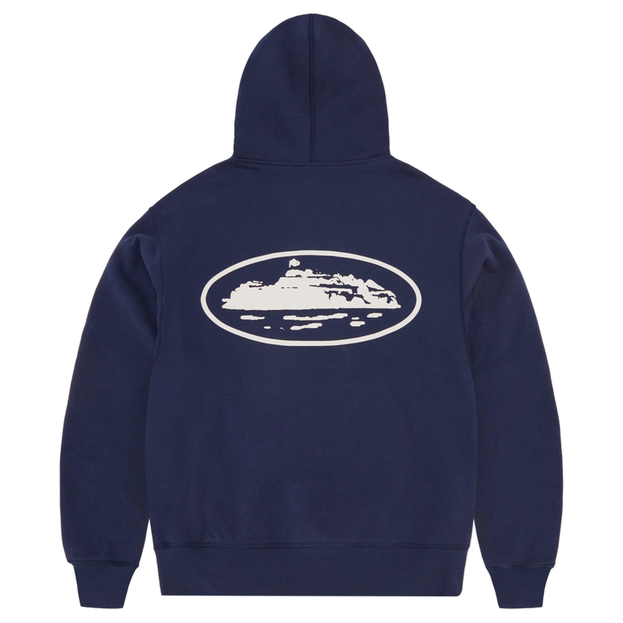 Cortiez Island Puff Print Zip Up Hoodie - Navy