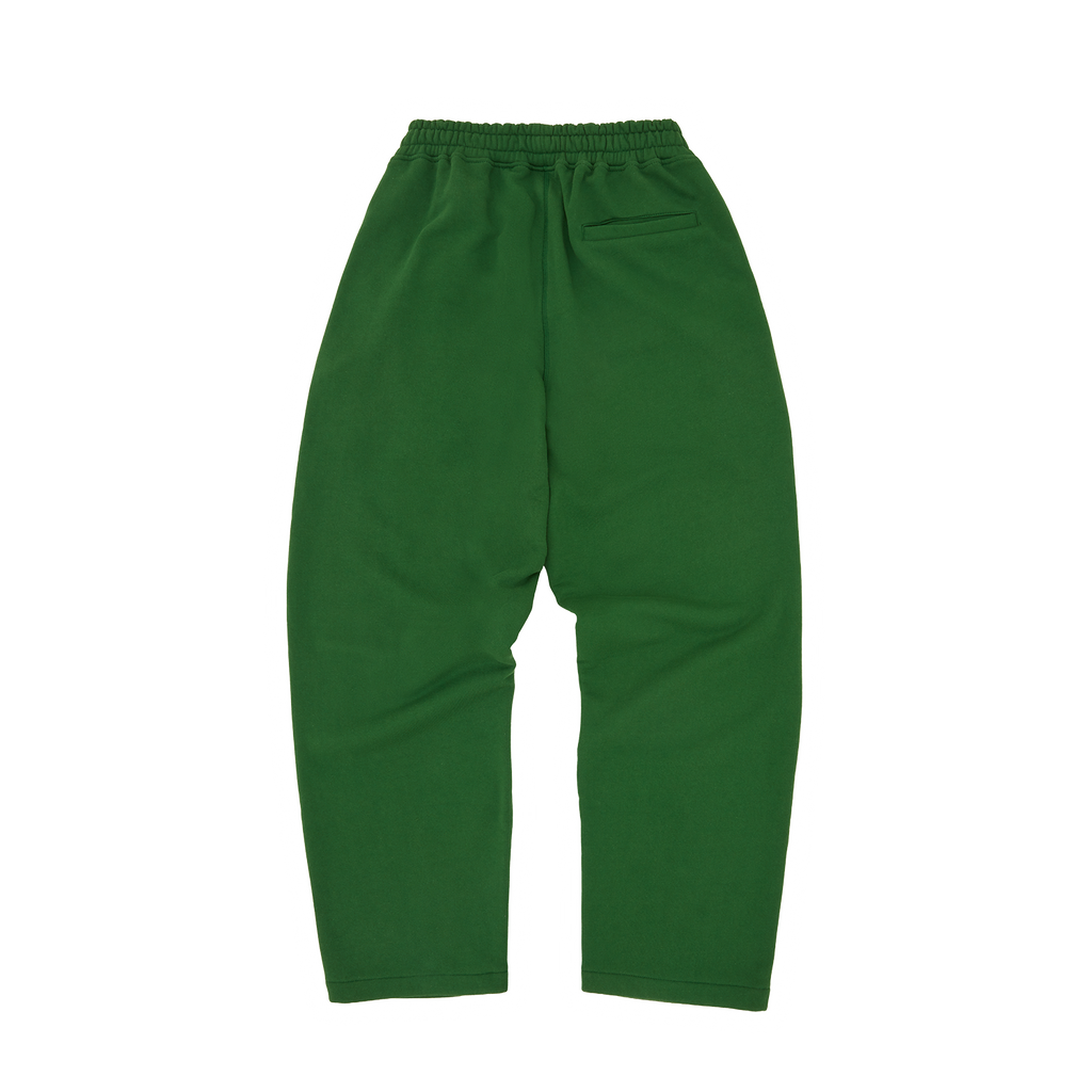 Corteiz Island Puff Print Open Hem Joggers - Green