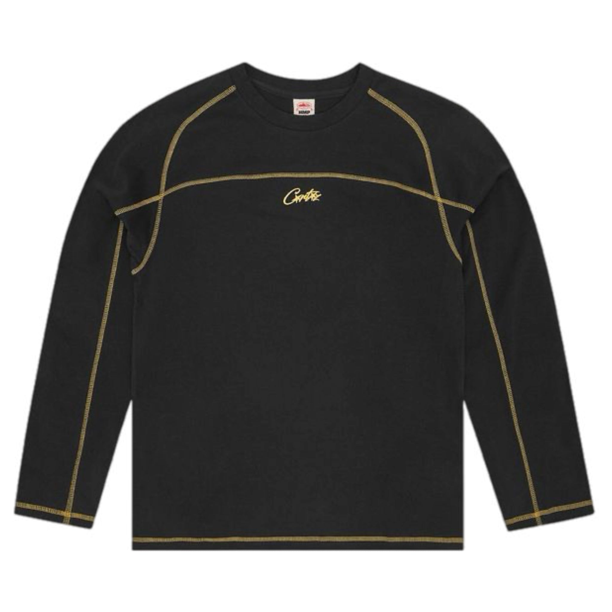 Corteiz Hmp Panel Heavyweight Long-Sleeve Tee Black/Yellow