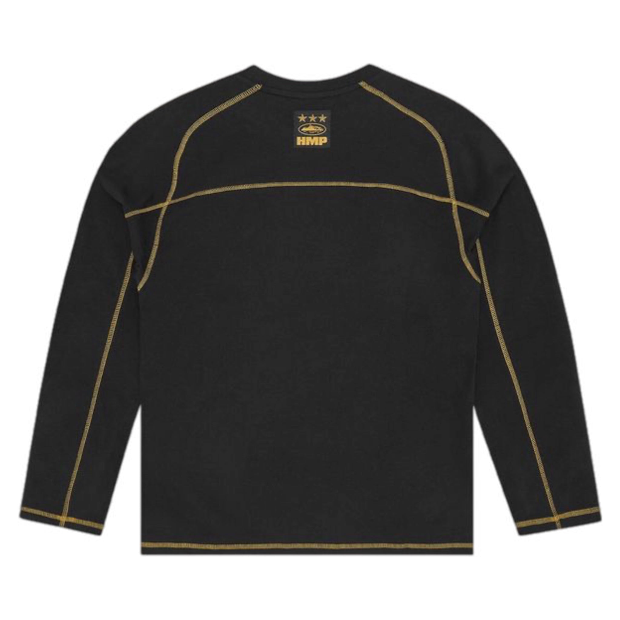 Corteiz Hmp Panel Heavyweight Long-Sleeve Tee Black/Yellow