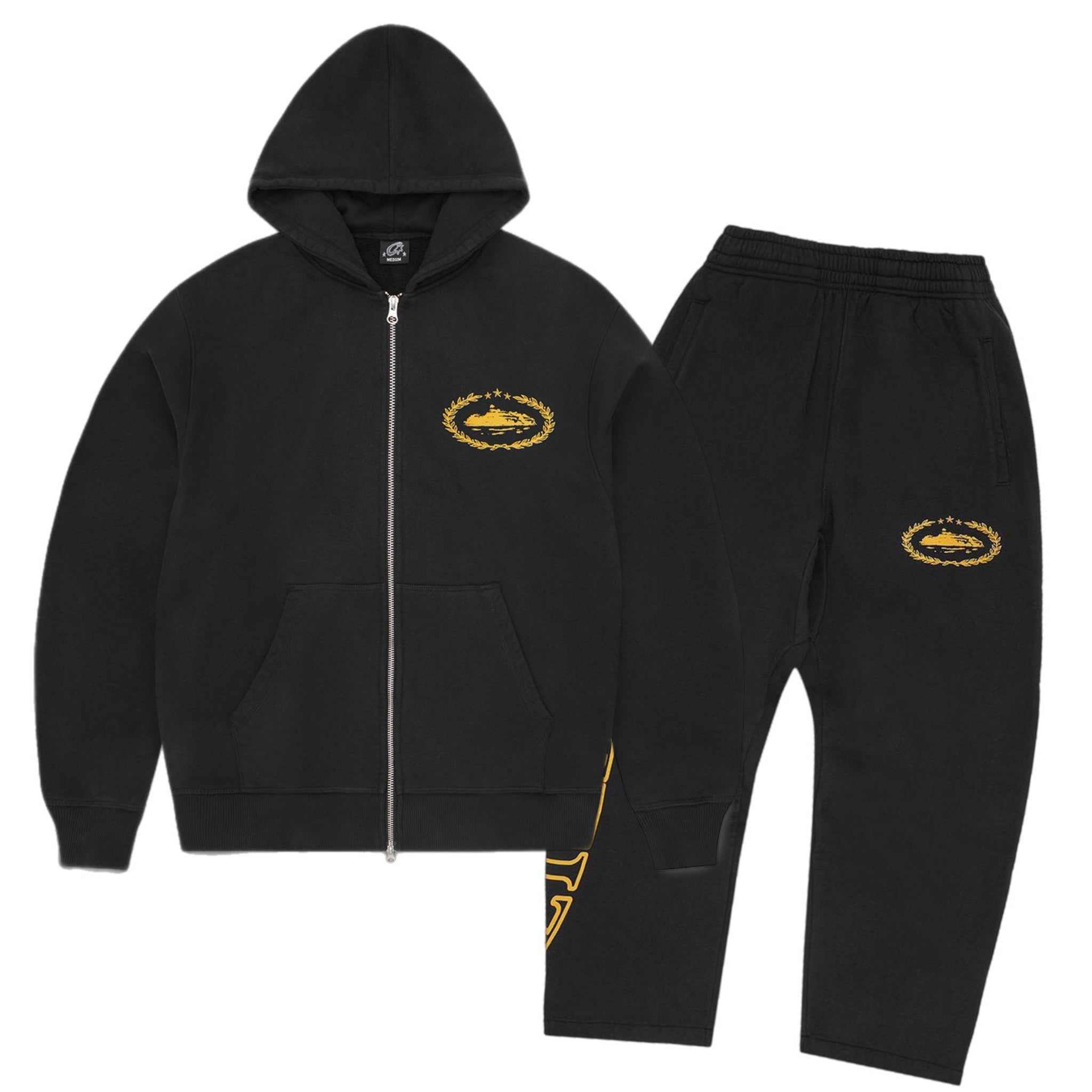 Corteiz Superior Royale Tracksuit - Black/Yellow