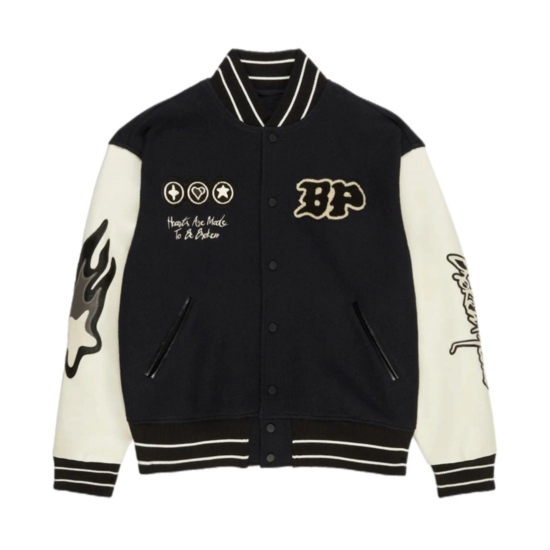 Broken Planet Varsity Jacket - Black/White