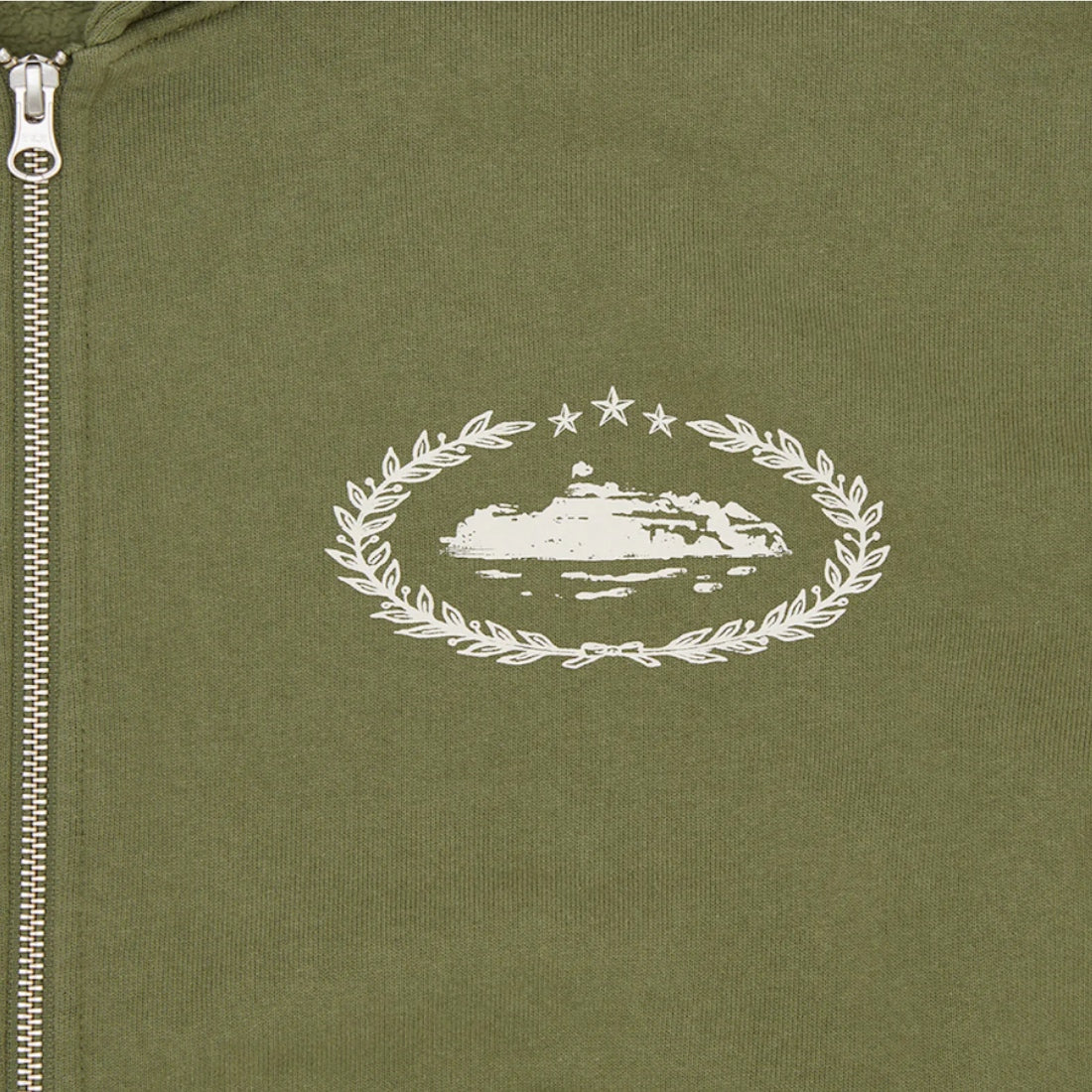 Corteiz Superior Royale Zip Hoodie - Military Green