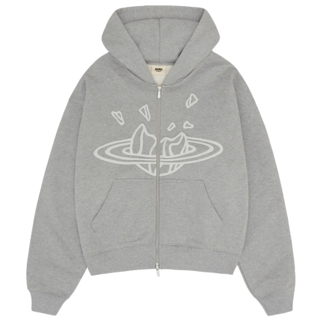 Broken Planet Zip Up Hoodie - Heather Grey
