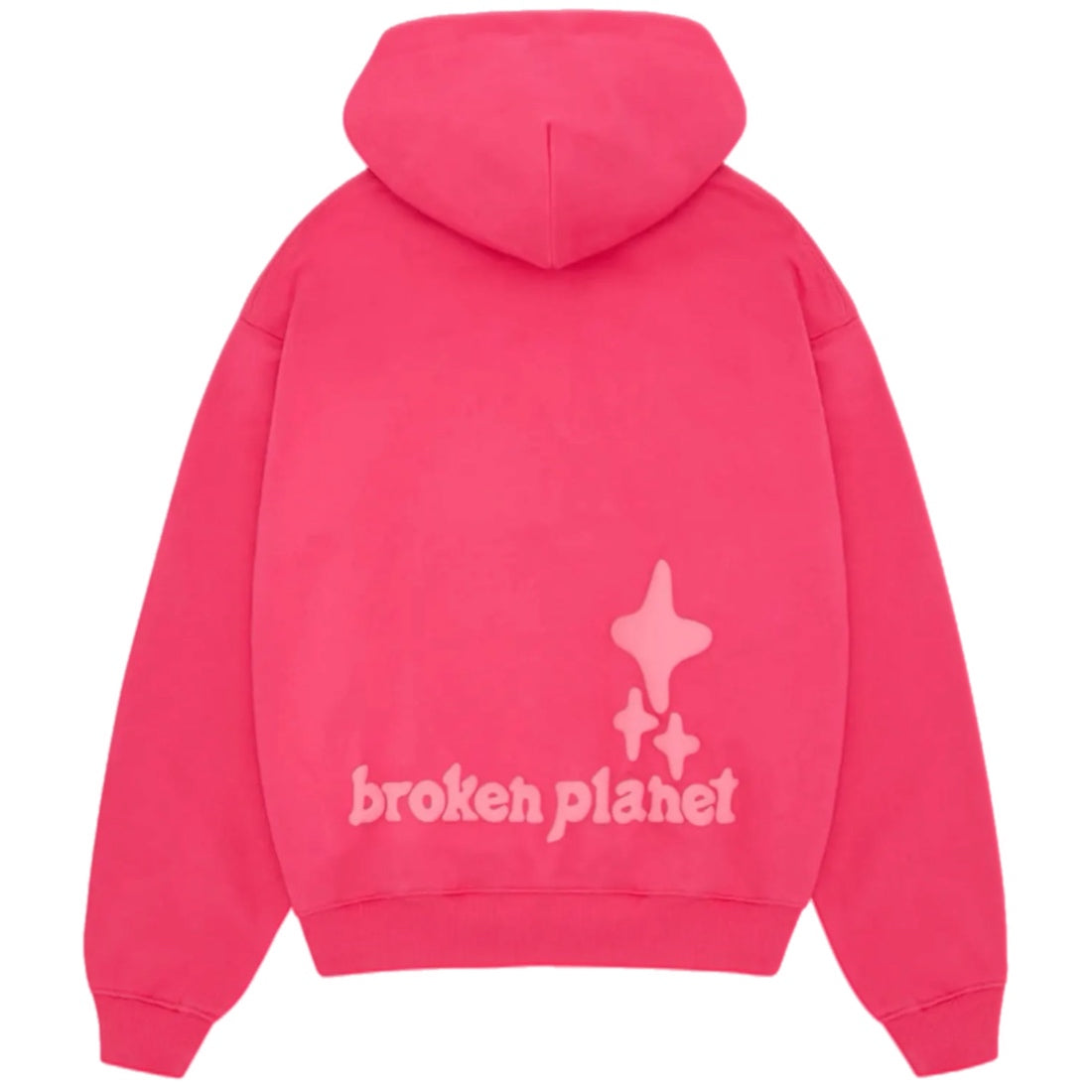 Broken Planet Monochrome Hoodie - Fuchsia Pink
