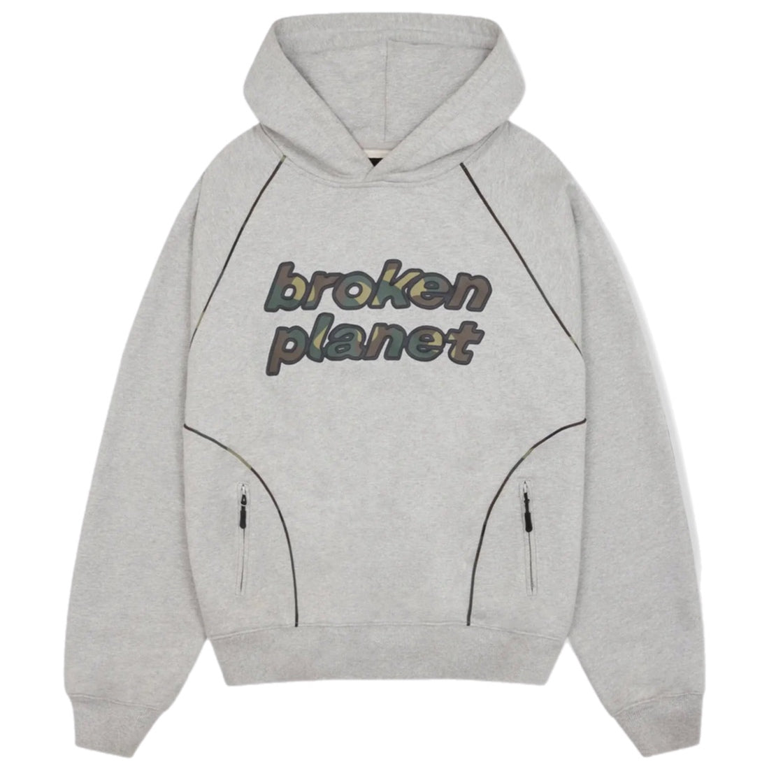 Broken Planet Performance Hoodie - Heather Grey/Camo