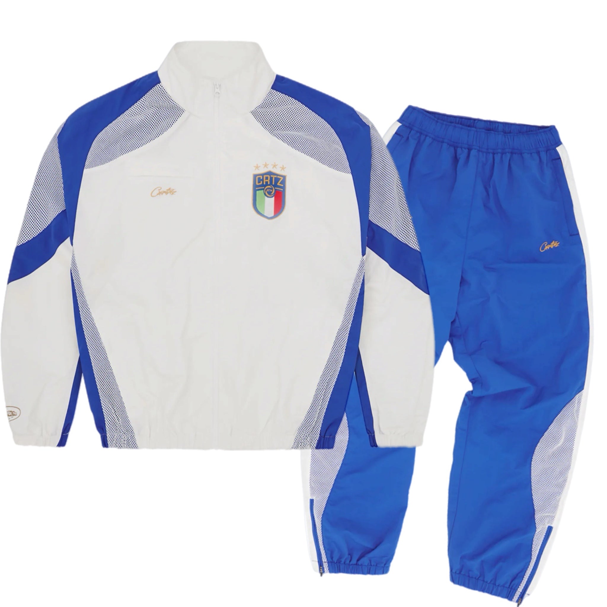 Corteiz Italia Shell Tracksuit - White/Blue