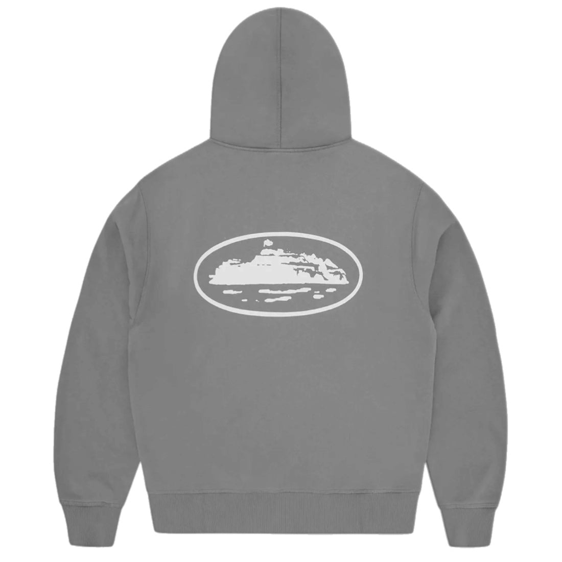 Cortiez Island Puff Print Zip Up Hoodie - Gully Grey
