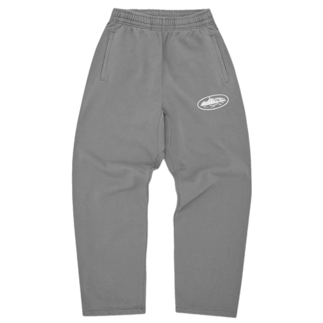 Corteiz Island Puff Print Open Hem Joggers - Gully Grey
