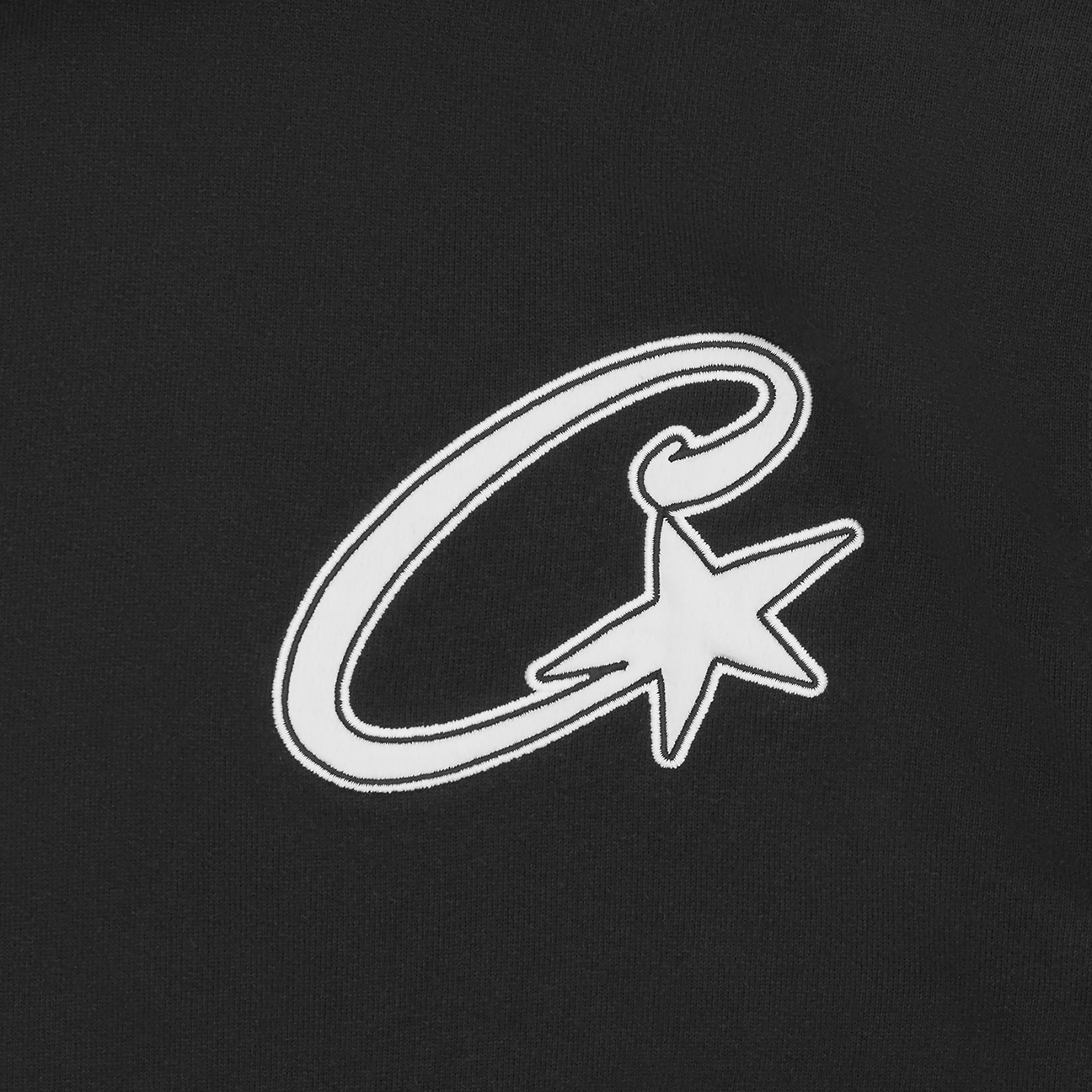 Corteiz Satin C Star Appliqué Hoodie - Black