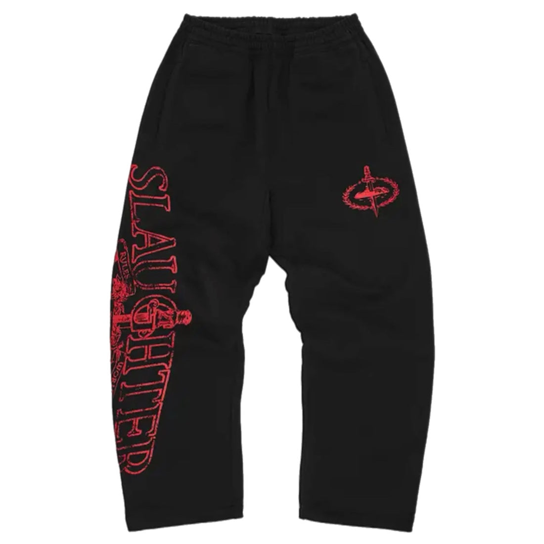 Corteiz x Slaughter Gang 21 Savage Joggers - Black/Red