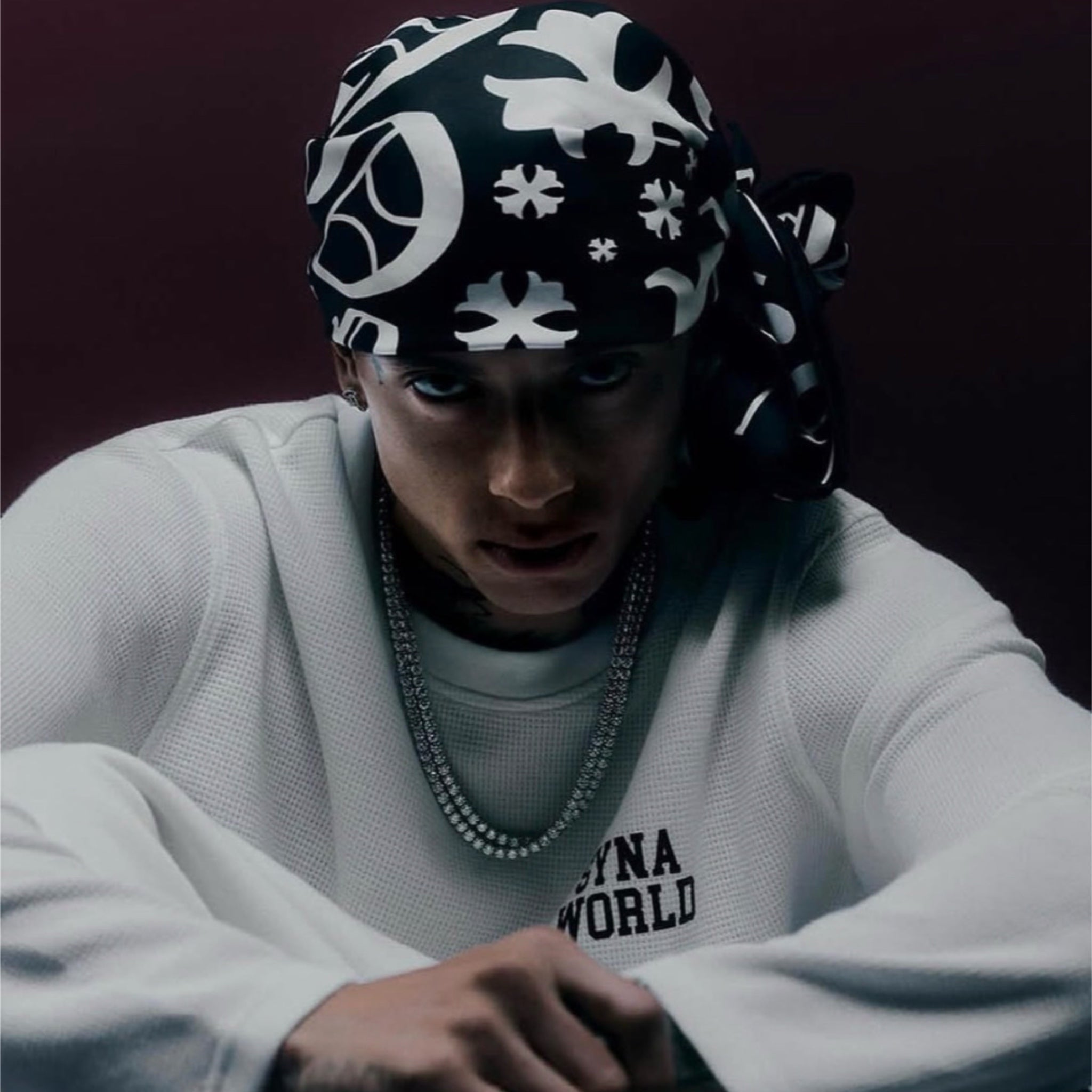 Syna World Waffle Knit Long-sleeve T-shirt - White/Black