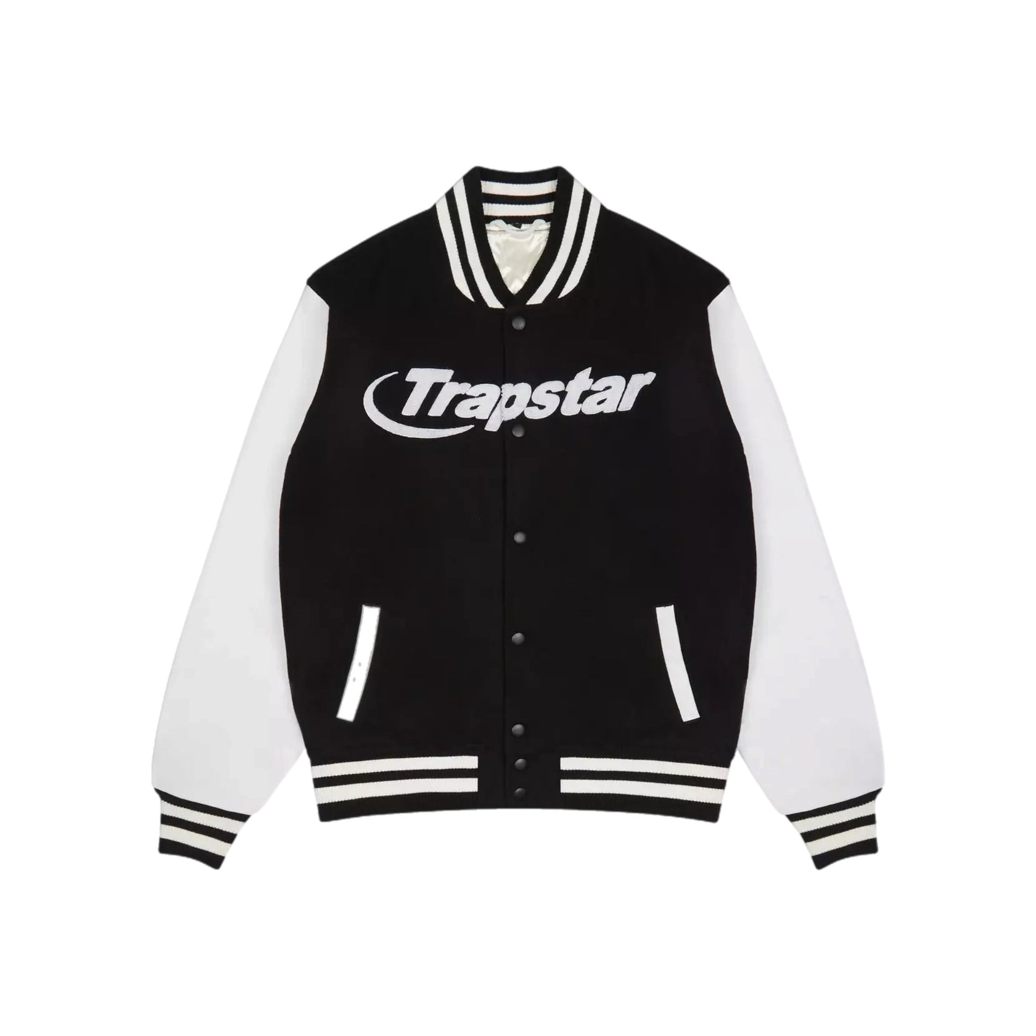 Trapstar Hyperdrive Chenille Varsity Jacket - Black/White