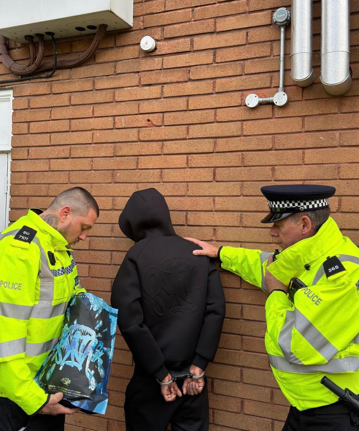 Syna World Neoprene Embossed Hoodie - Black