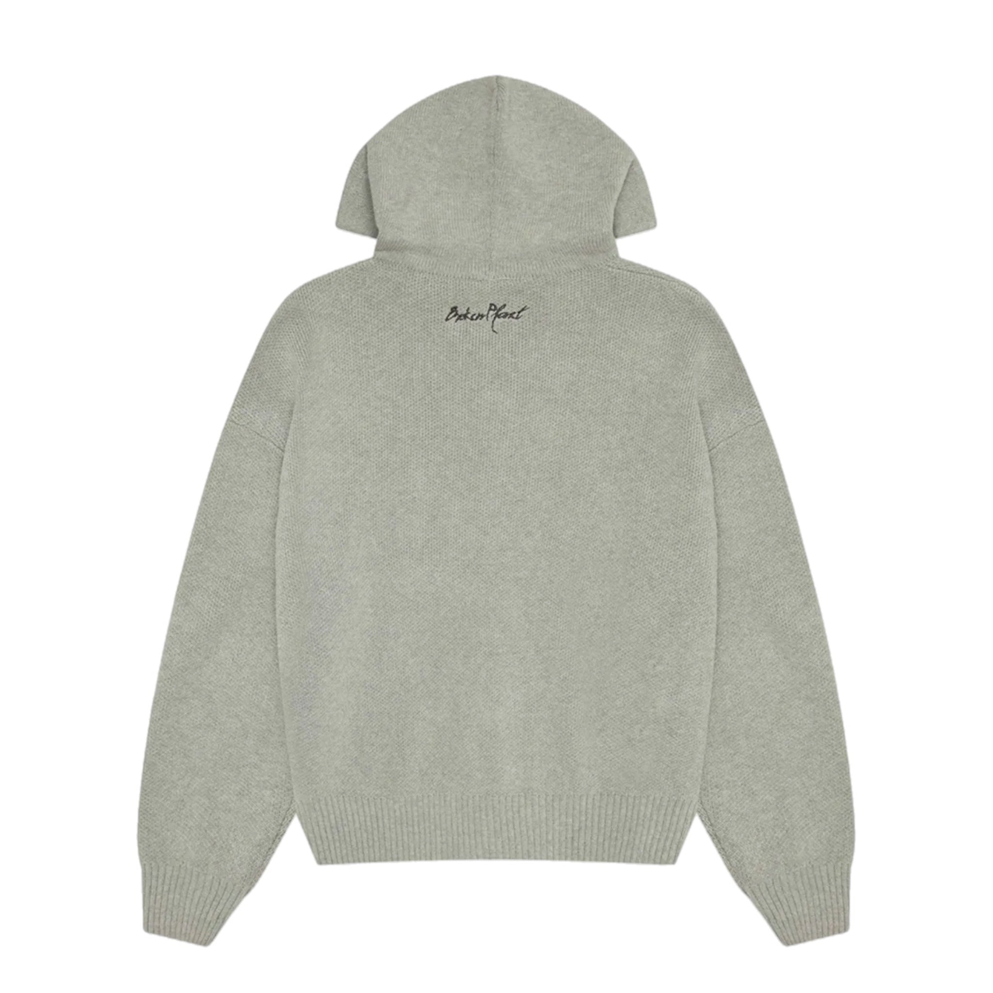 Broken Planet Sun Logo Knit Zip-Up Hoodie - Heather Grey