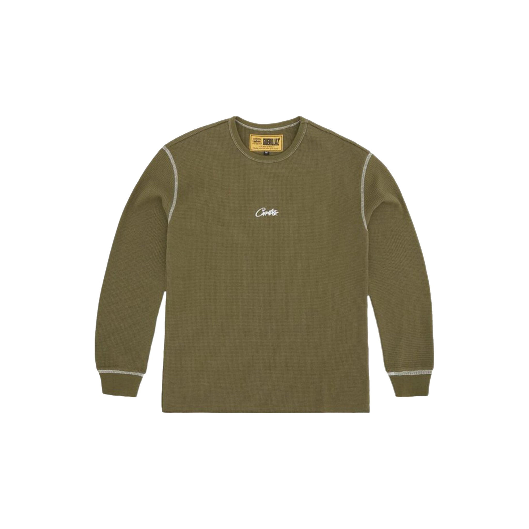 Corteiz Super Heavyweight Waffle  Longsleeve Thermal - Military Green