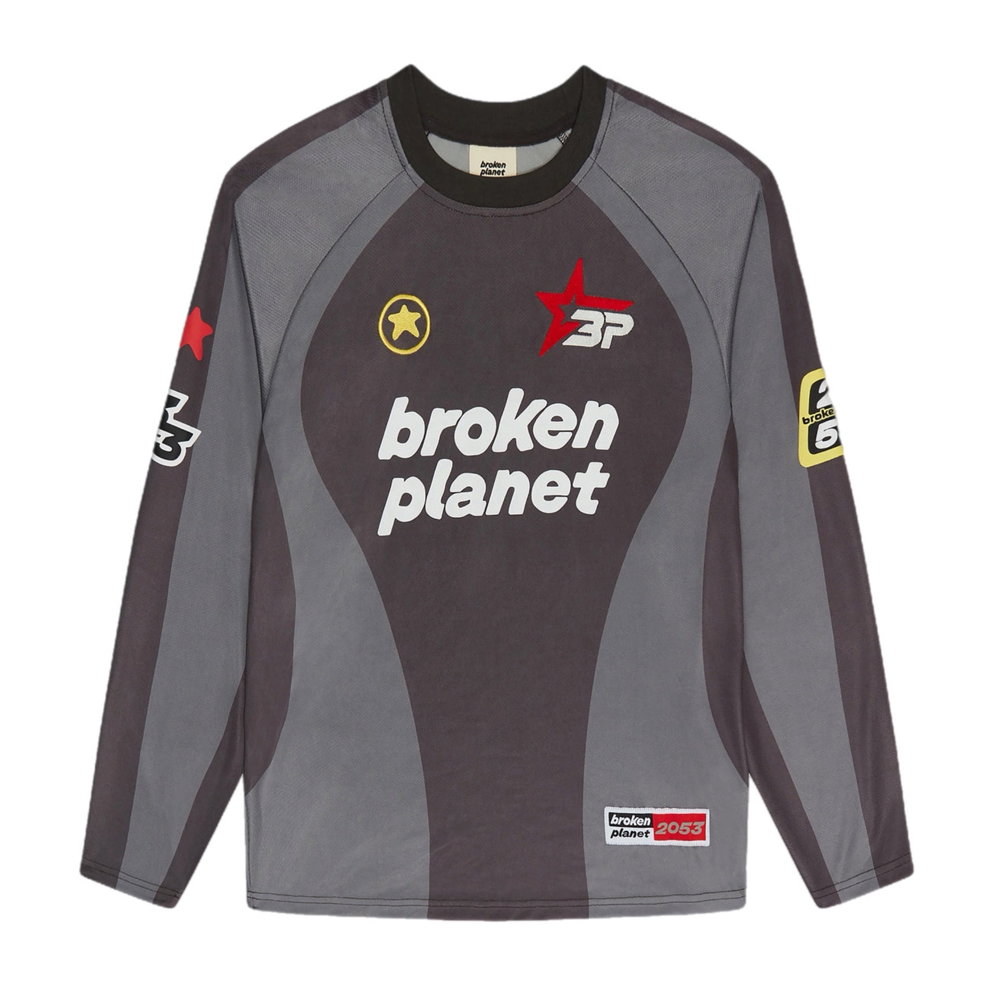 Broken Planet Football Long Sleeve Jersey - Black/Grey