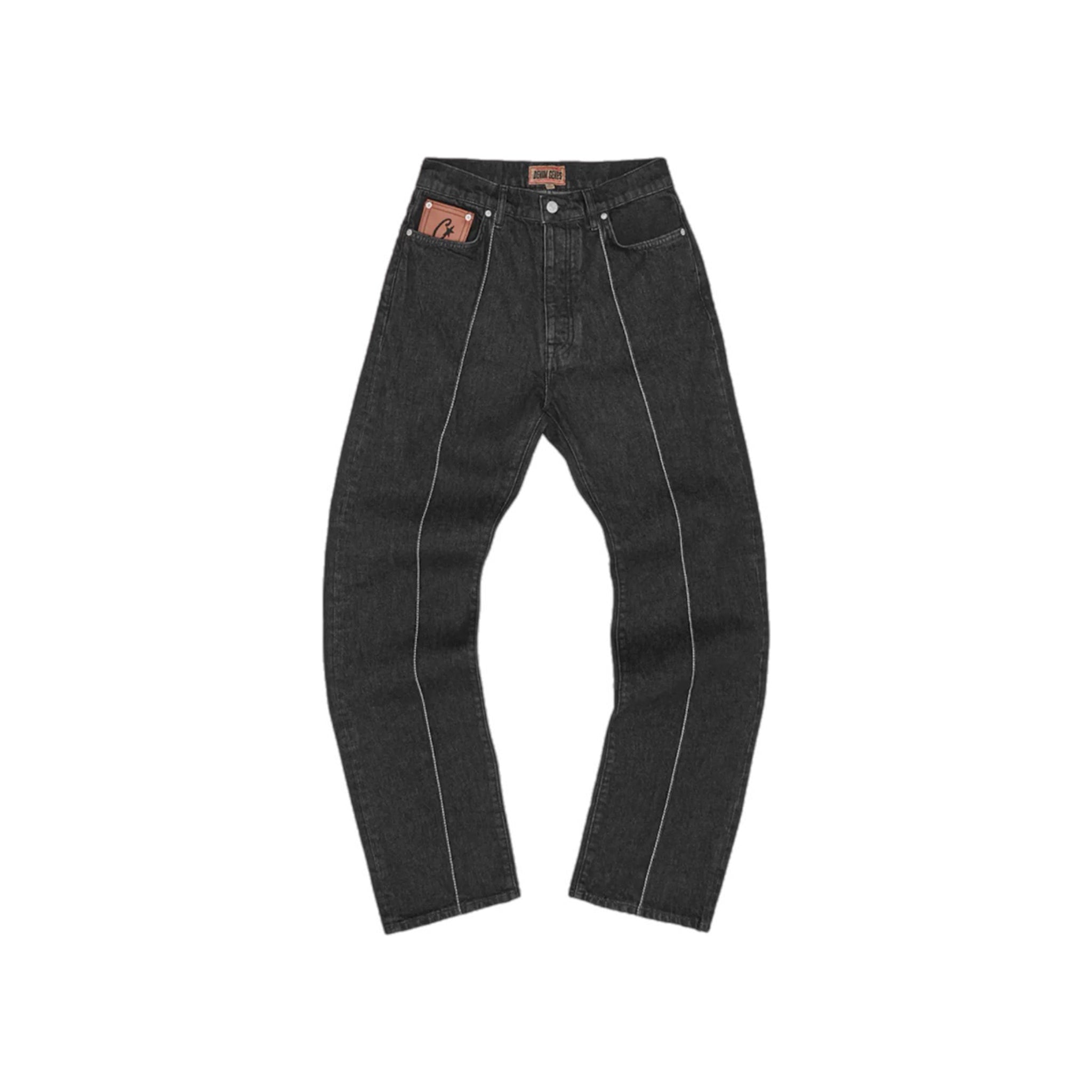 Corteiz C-Star Stitch-Down Denim Jeans - Black