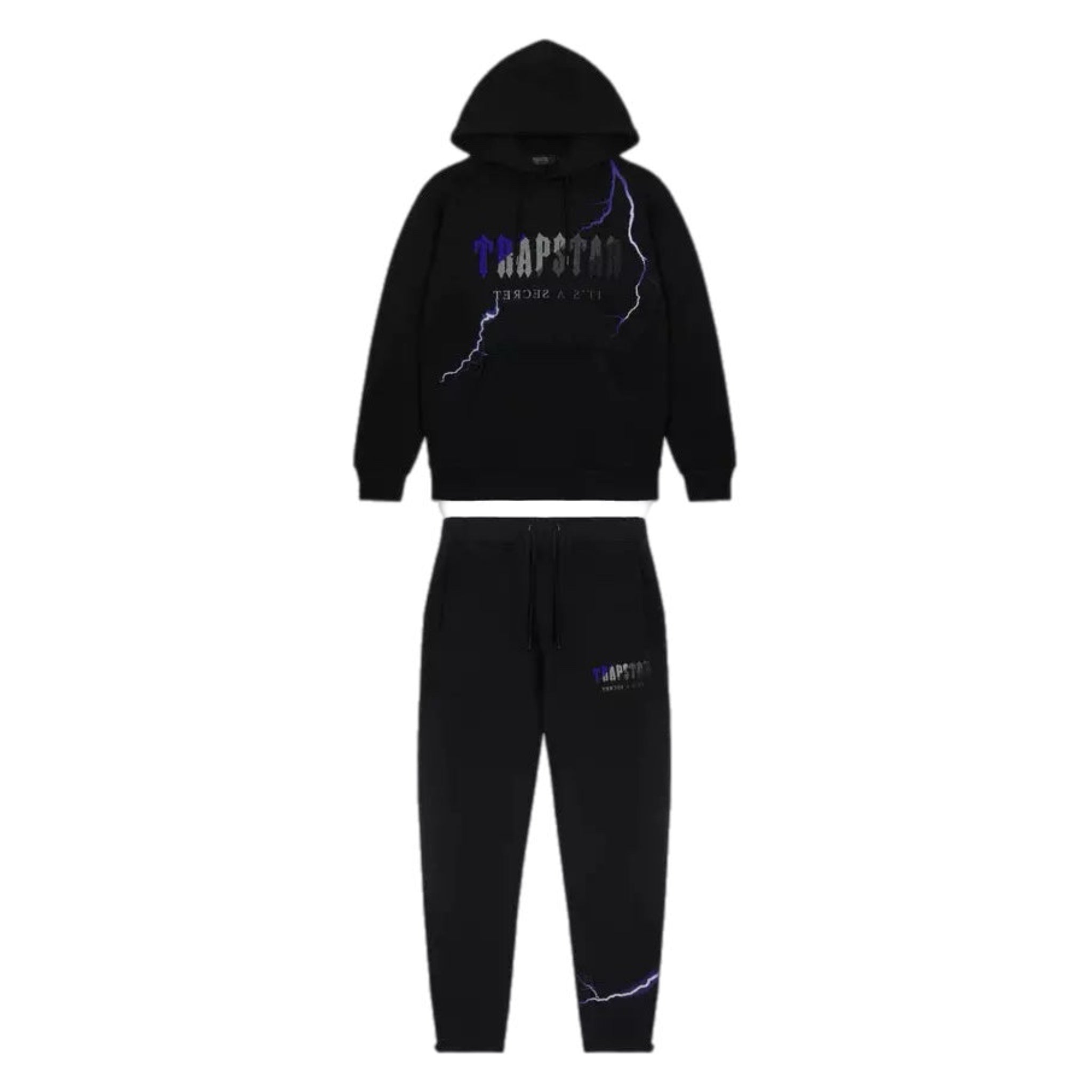 Trapstar Chenille Decoded Lightning Tracksuit - Black/Blue