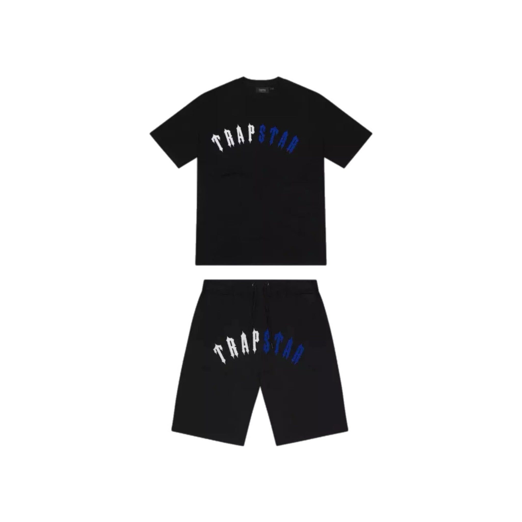 Trapstar Chenille Arch Short Set - Black/Blue