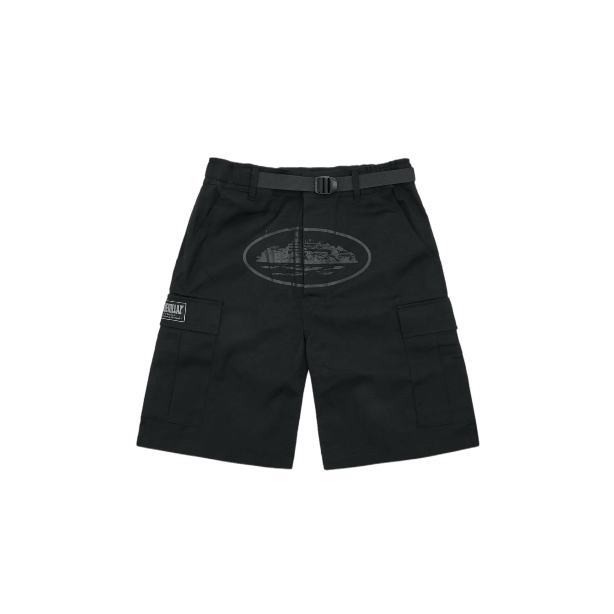 Corteiz Alcatraz Cargo Shorts - Triple Black